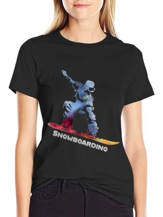 Snowboarding Graphic T-Shirt - Sporty Casual Wear