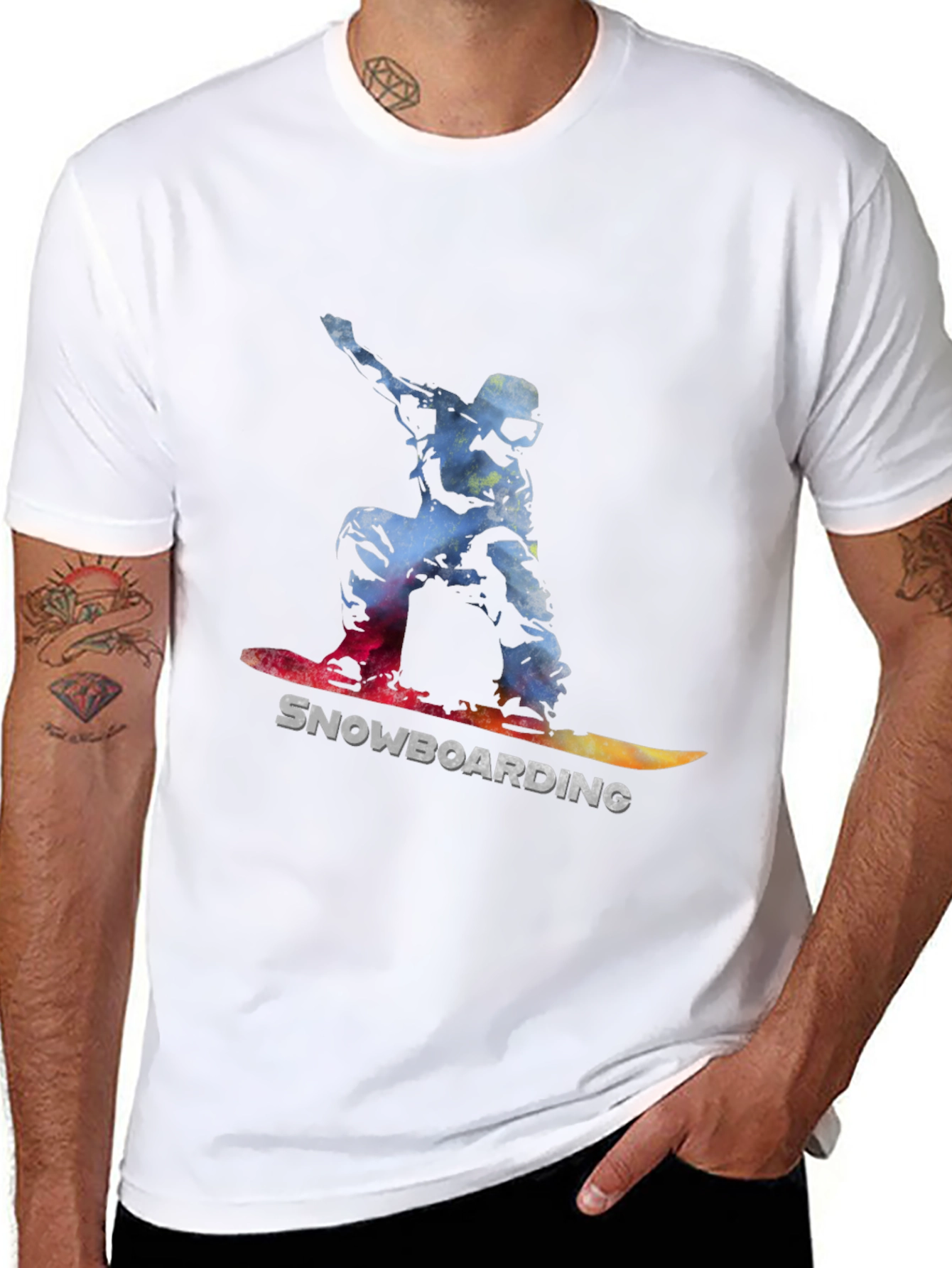 Snowboarding Graphic T-Shirt - Sporty Casual Wear