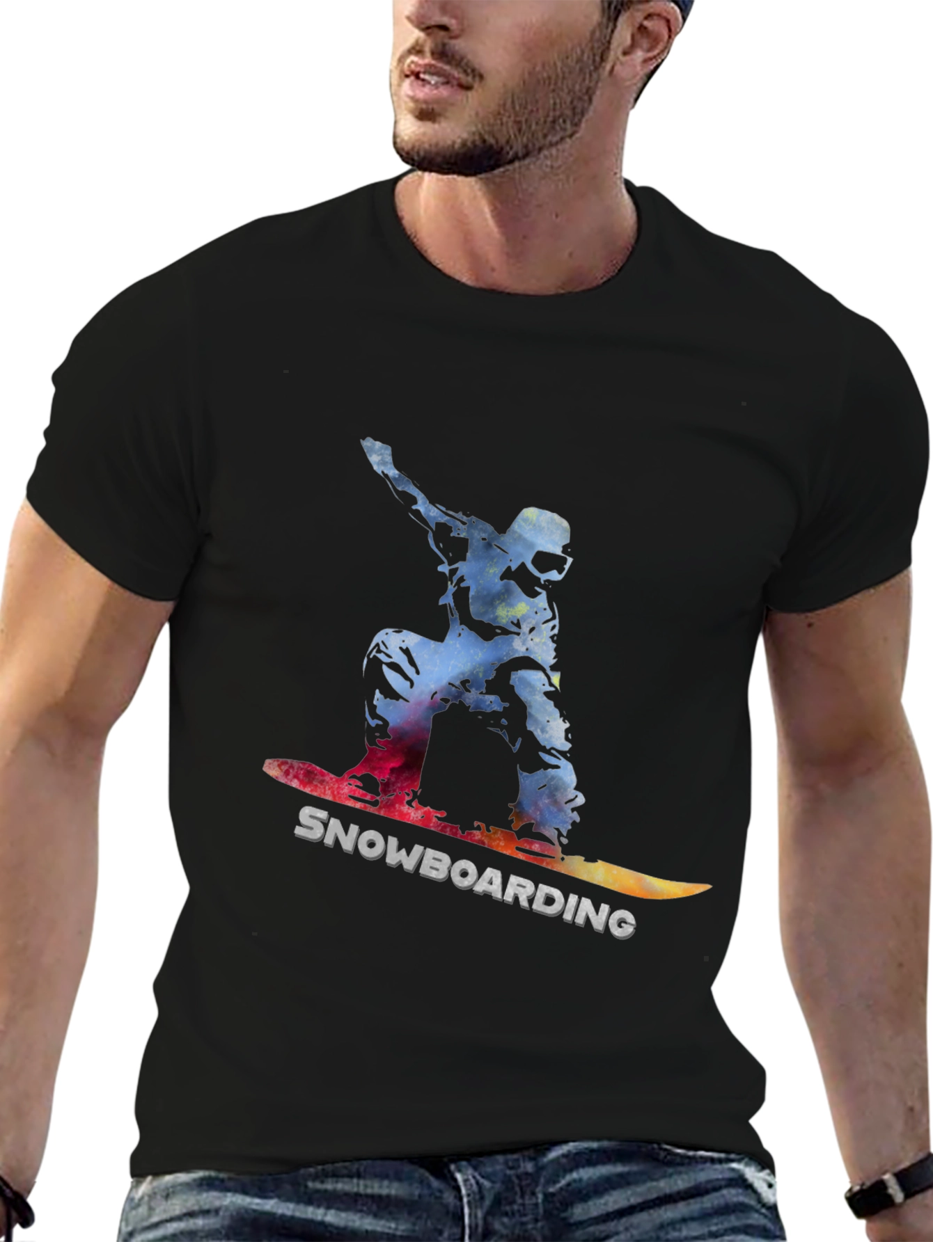 Snowboarding Graphic T-Shirt - Sporty Casual Wear
