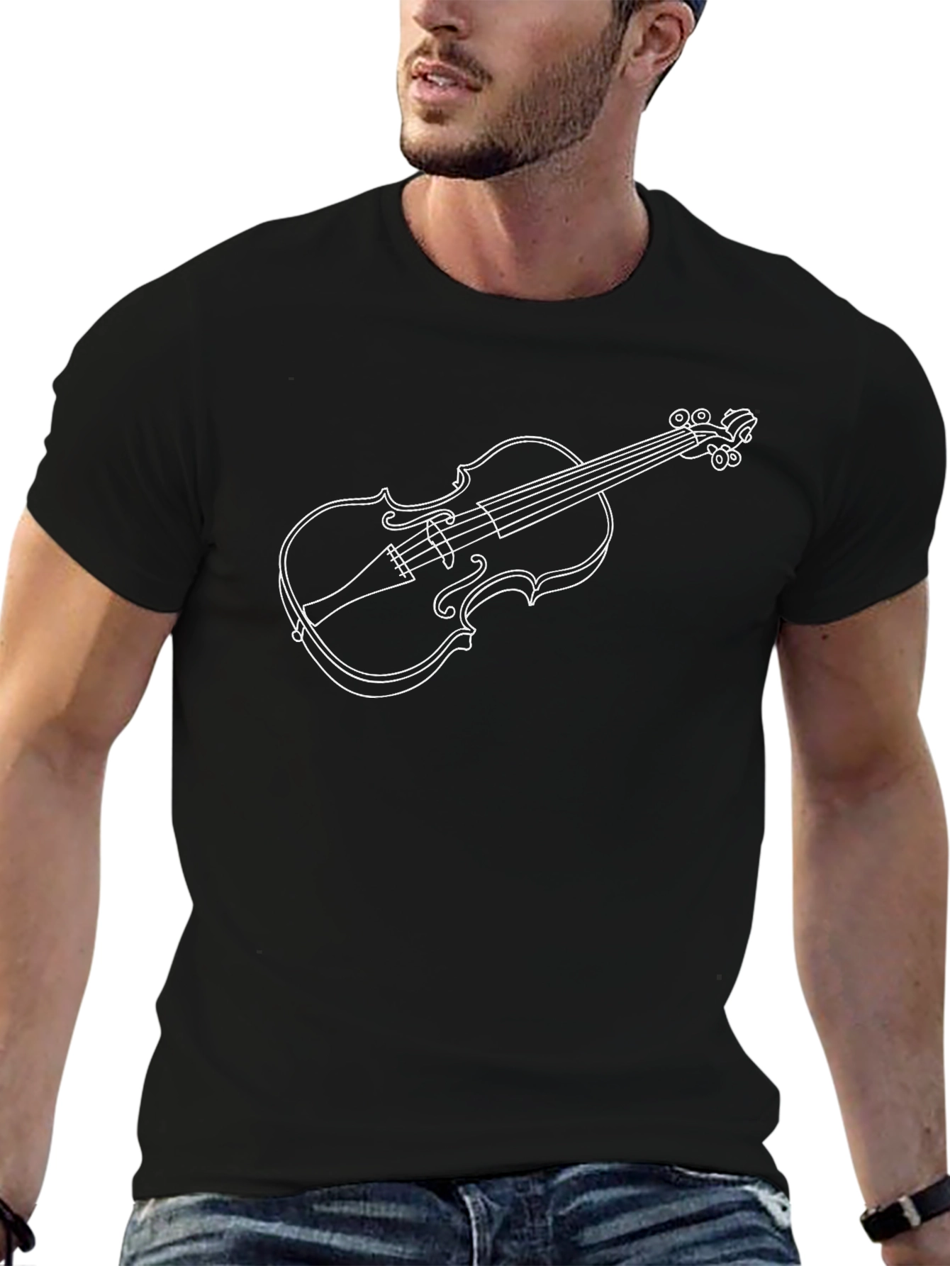 Violin Graphic Tee - Music Lovers T-Shirt