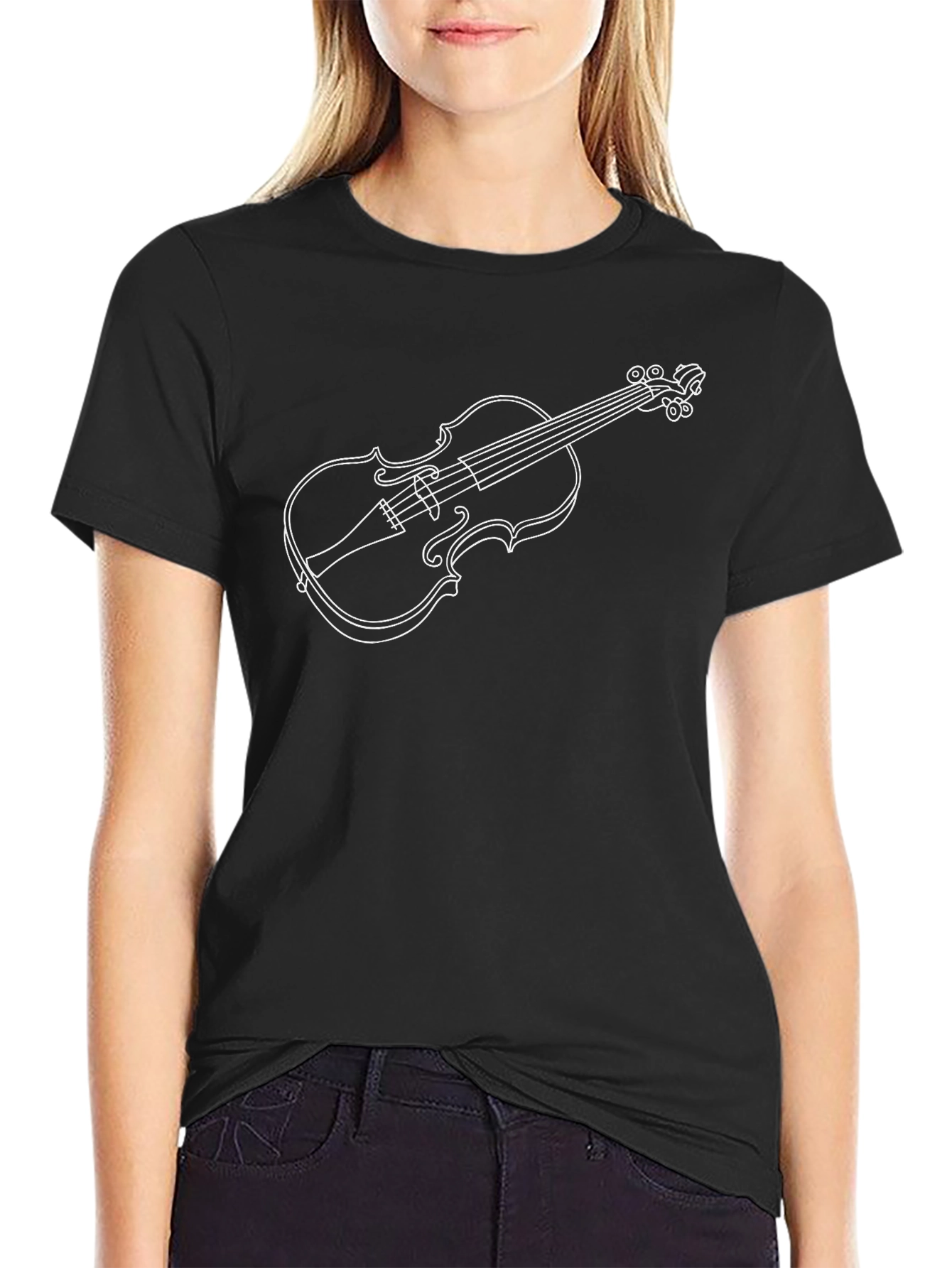 Violin Graphic Tee - Music Lovers T-Shirt