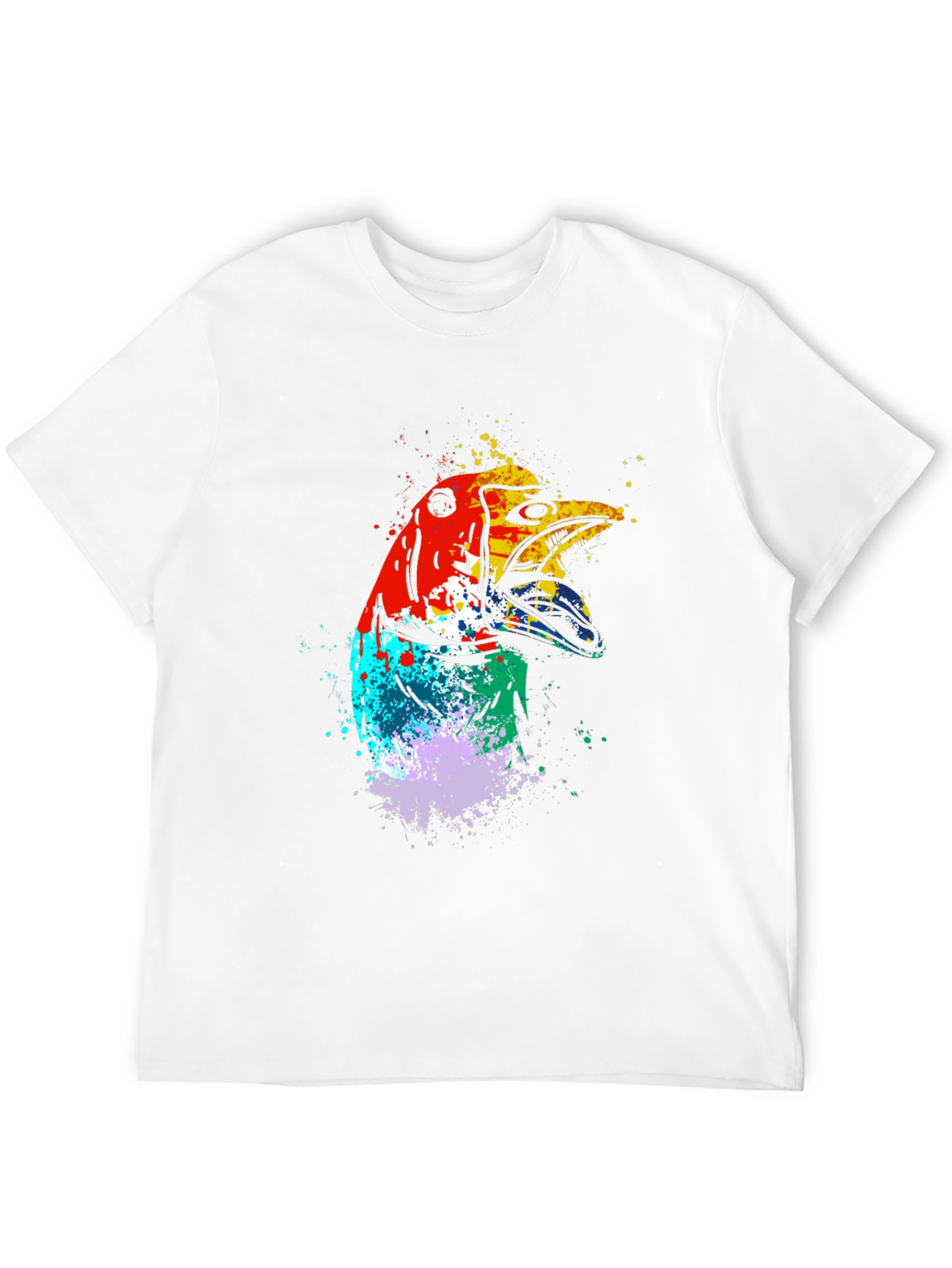 Abstract Bird Graphic Tee - Mens Black T-Shirt