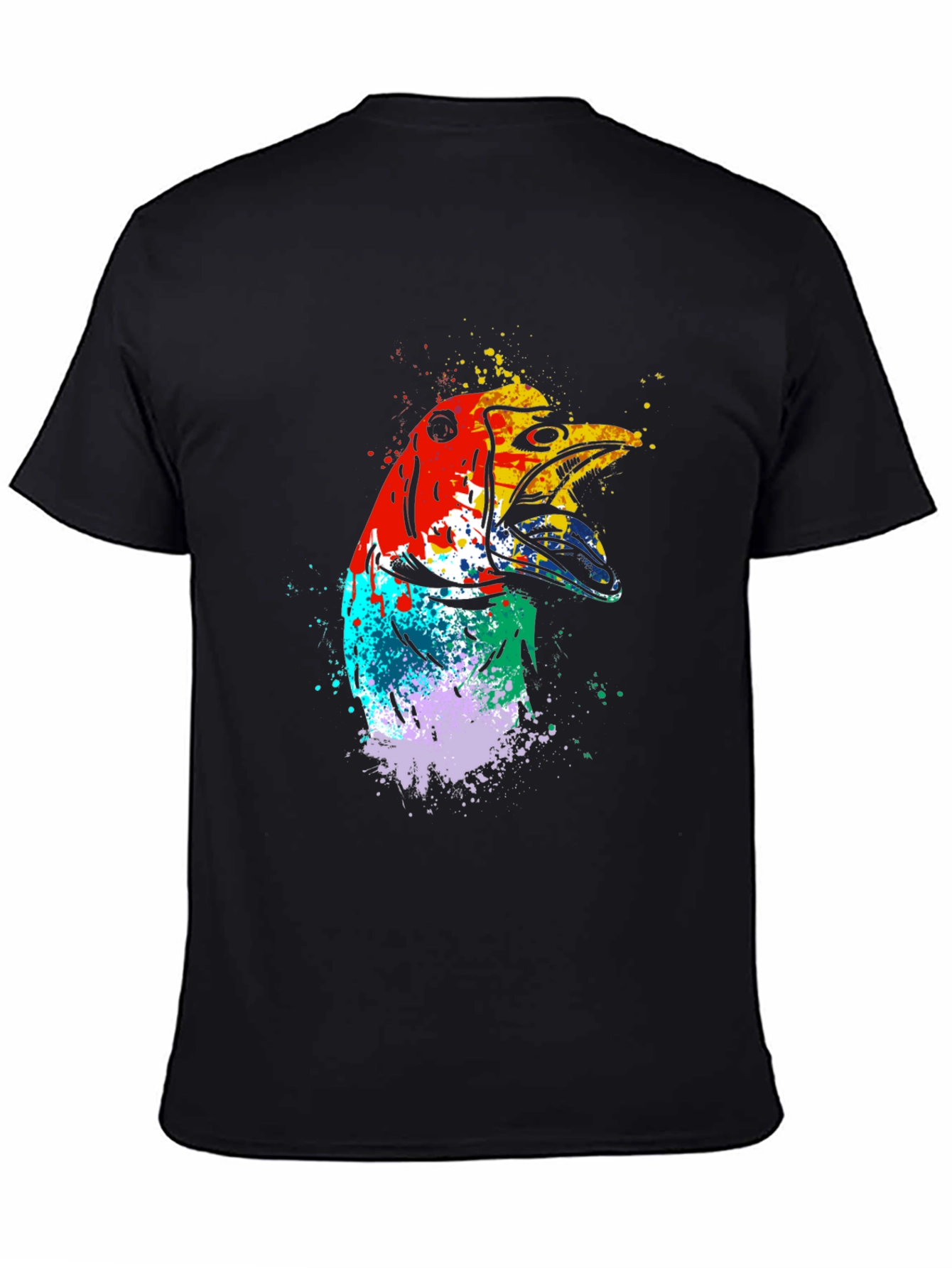 Abstract Bird Graphic Tee - Mens Black T-Shirt