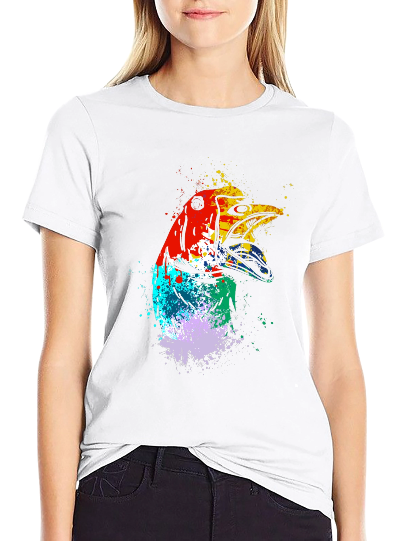 Abstract Bird Graphic Tee - Mens Black T-Shirt