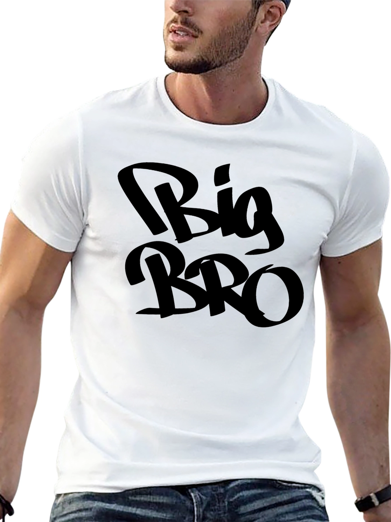 Big Bro Black Graphic Tee - Mens Casual T-Shirt