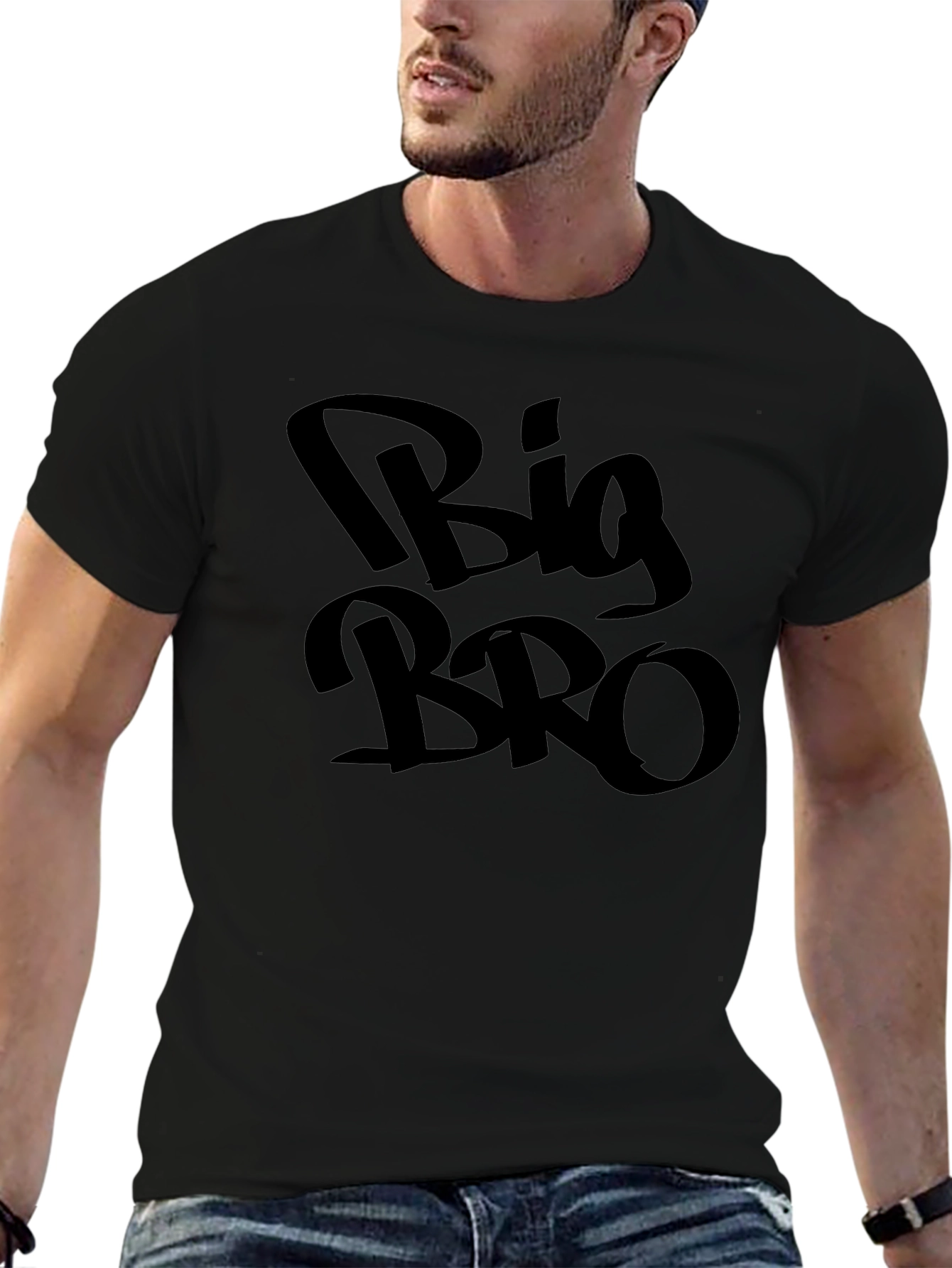 Big Bro Black Graphic Tee - Mens Casual T-Shirt