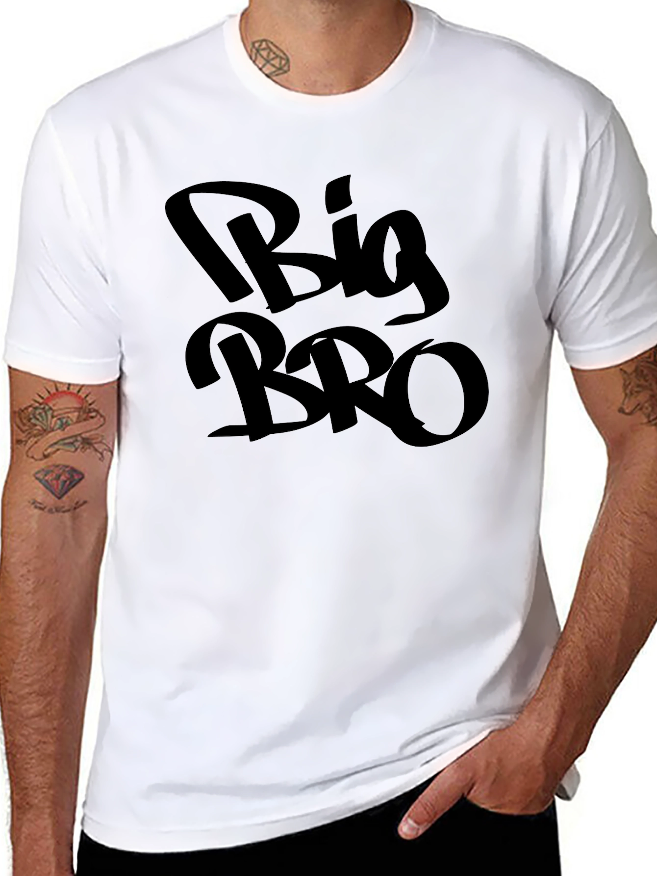 Big Bro Black Graphic Tee - Mens Casual T-Shirt