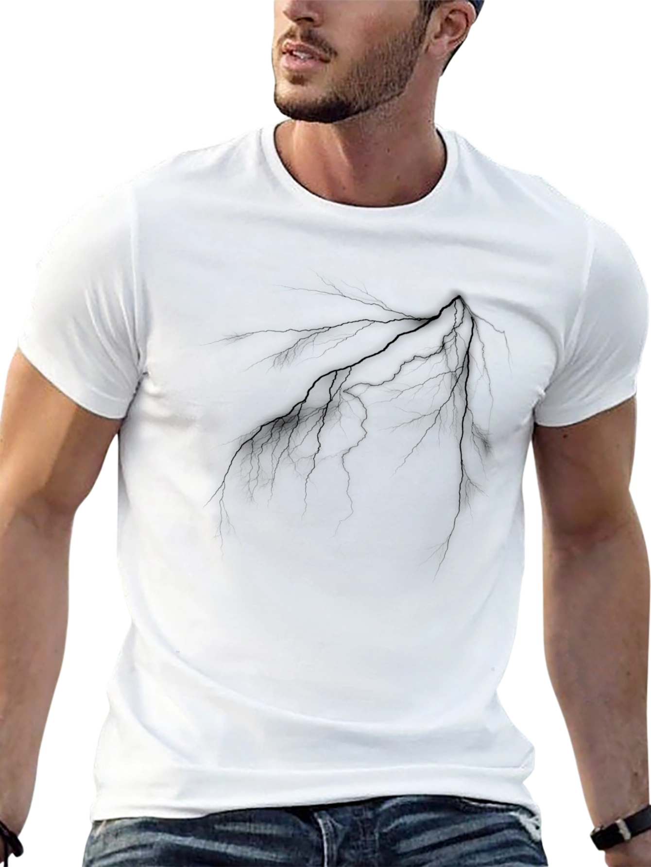 Black Lightning Strike Graphic Tee