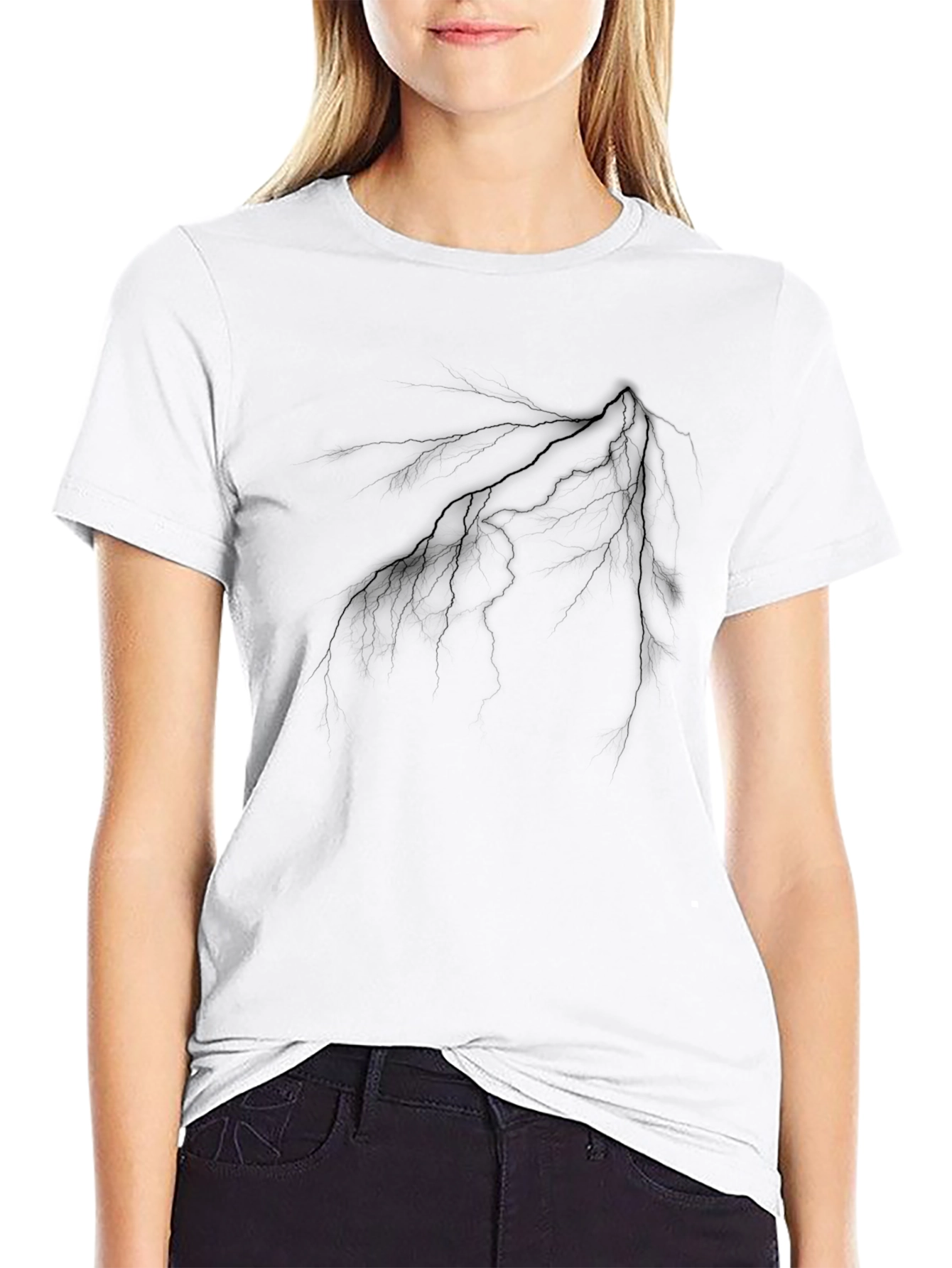 Black Lightning Strike Graphic Tee