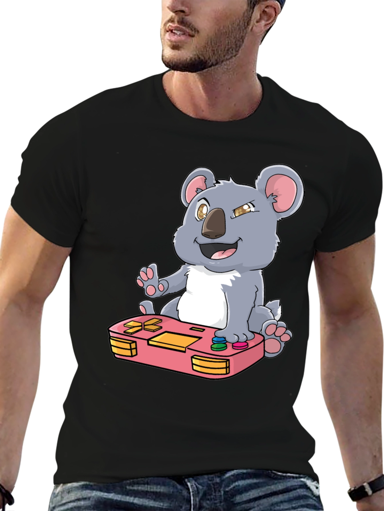 Koala Gamer T-Shirt - Cute Console Design