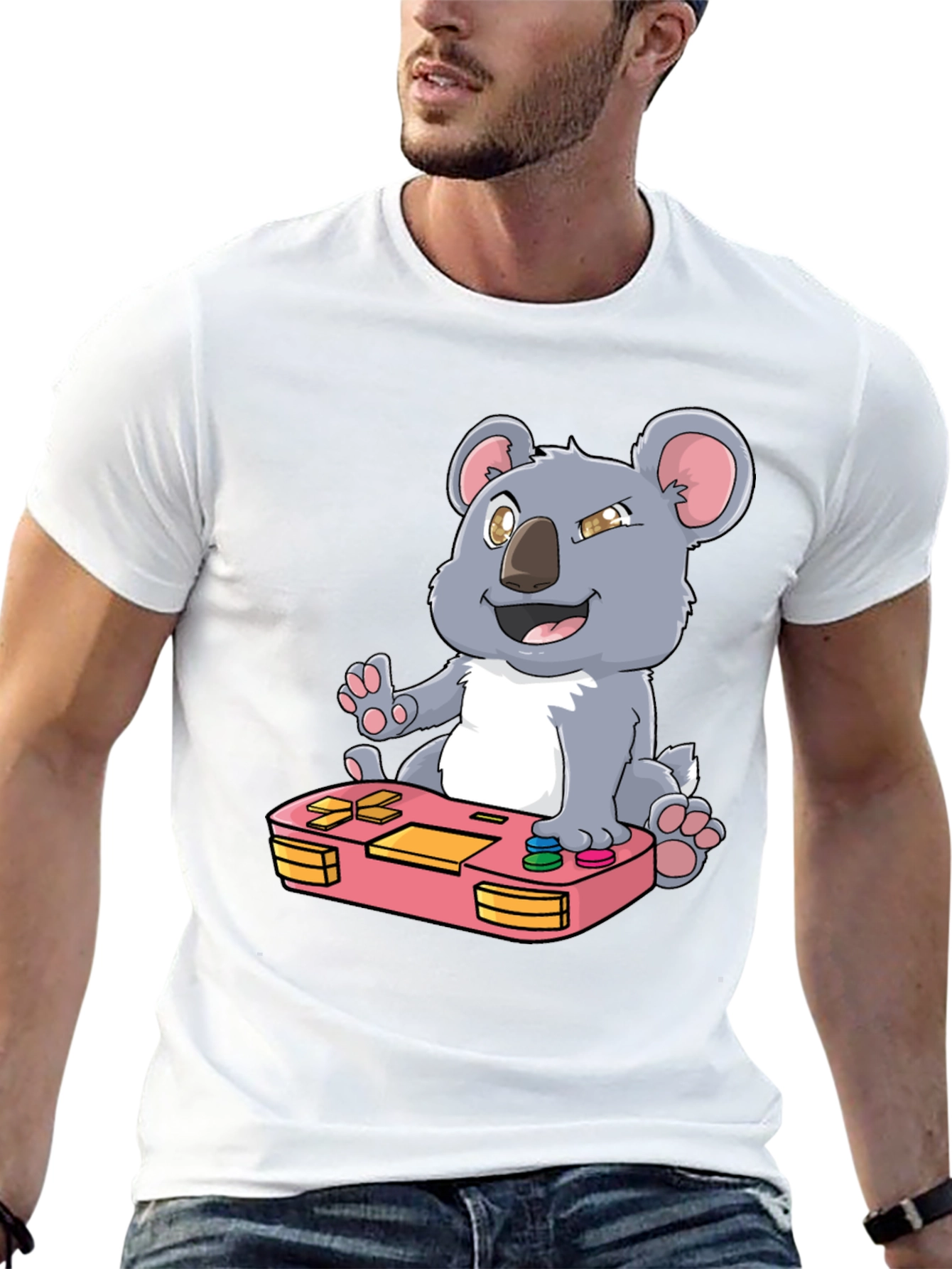 Koala Gamer T-Shirt - Cute Console Design