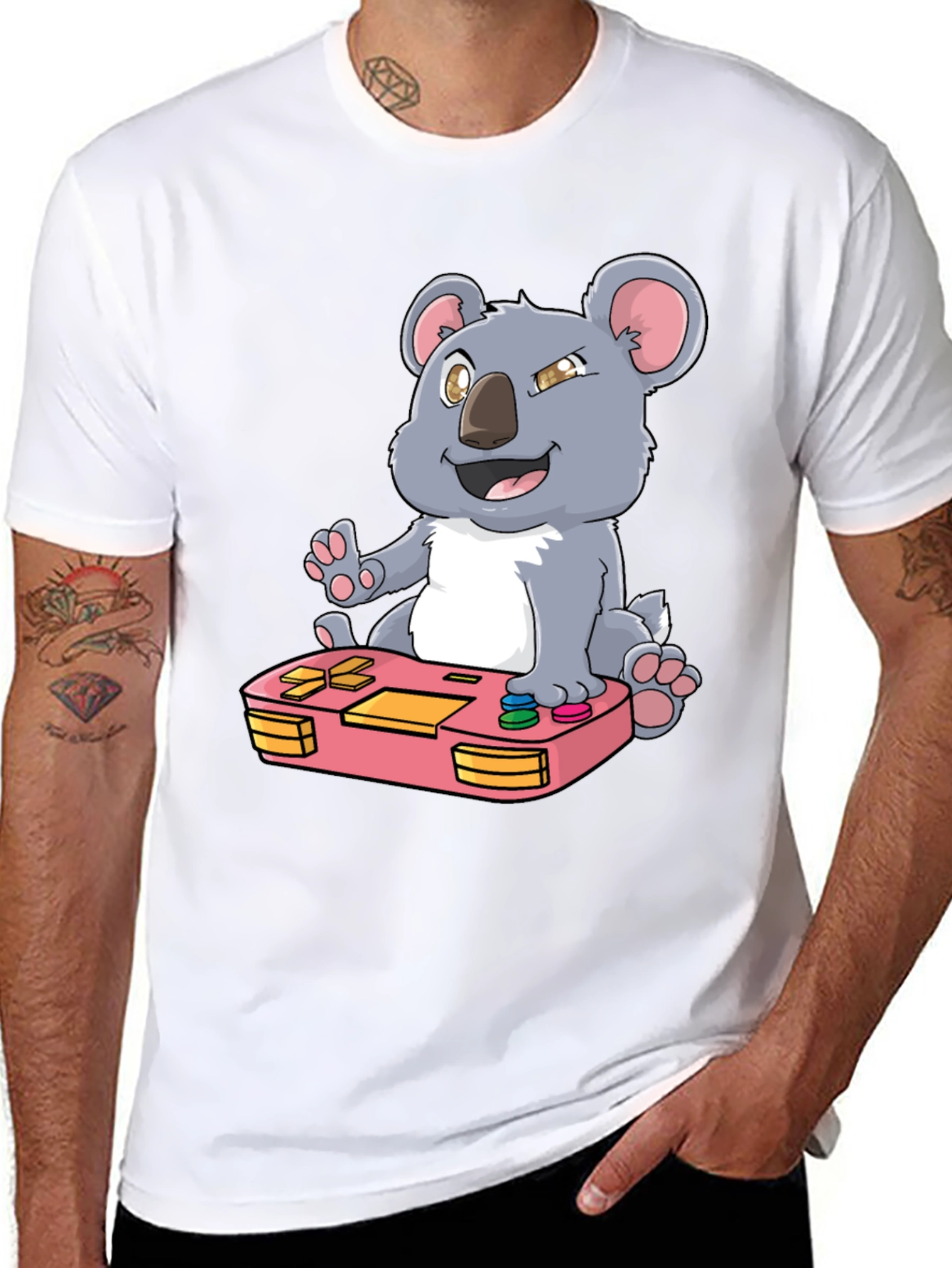 Koala Gamer T-Shirt - Cute Console Design