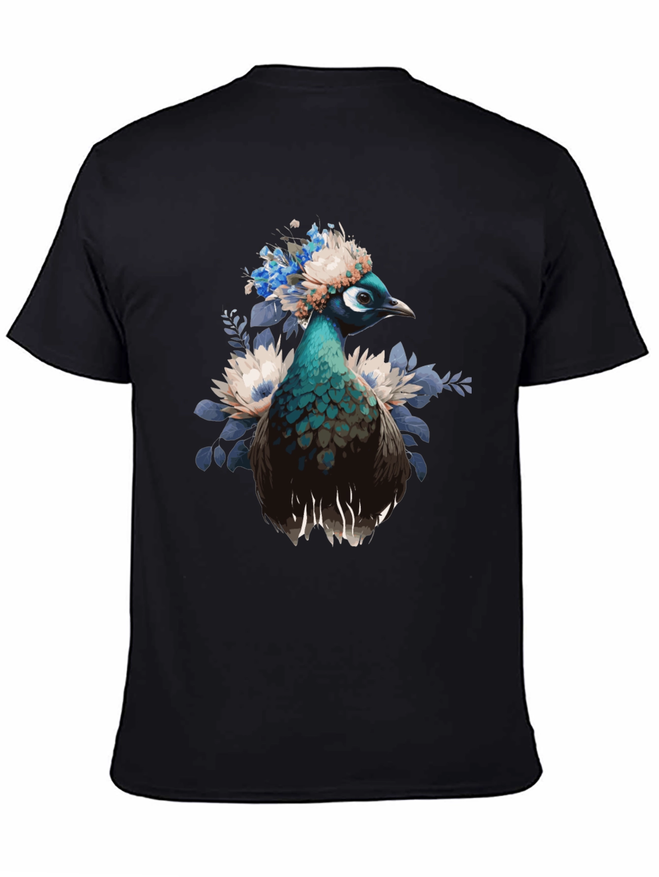 Peacock Floral Crown Graphic Tee