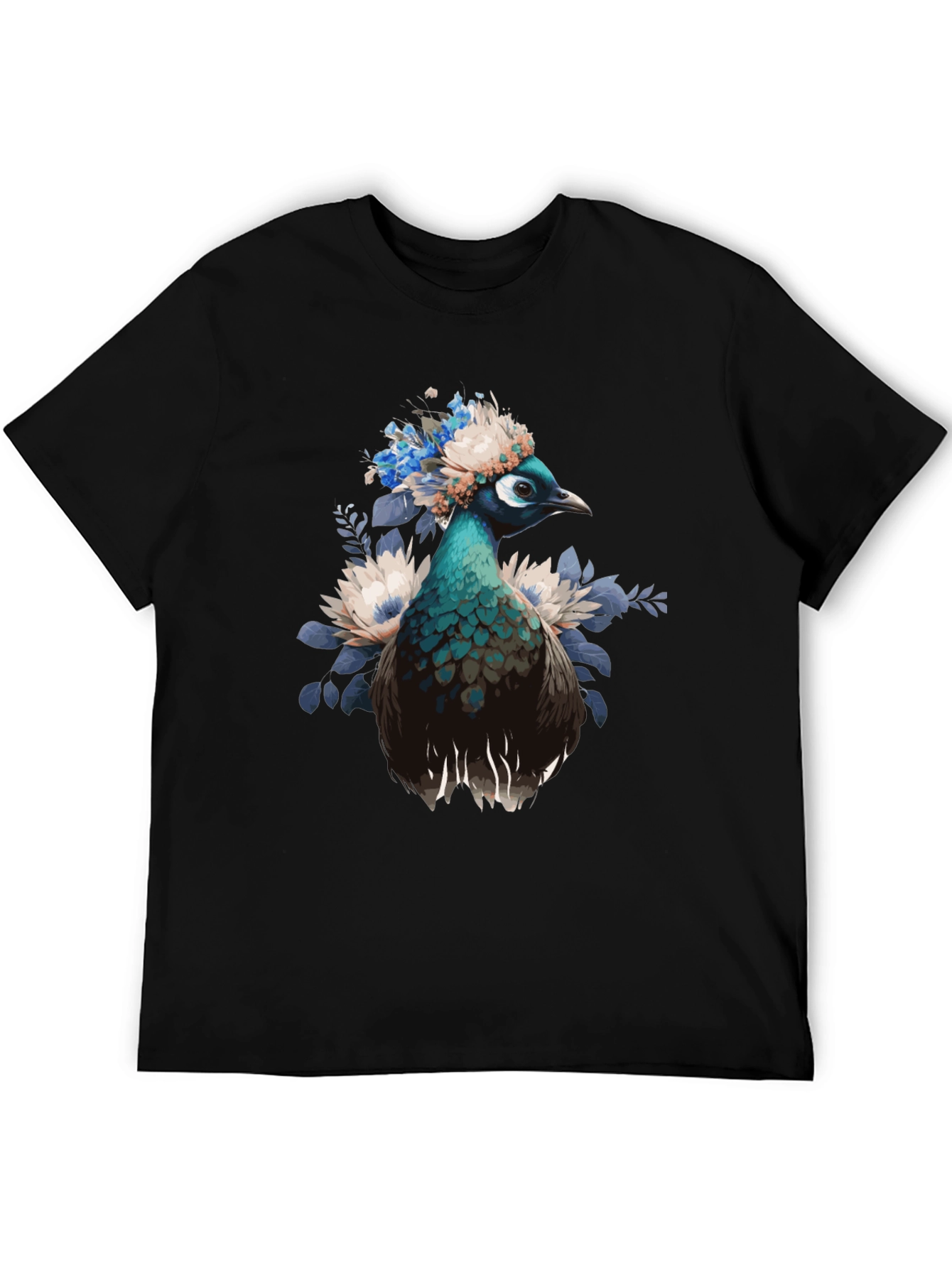 Peacock Floral Crown Graphic Tee