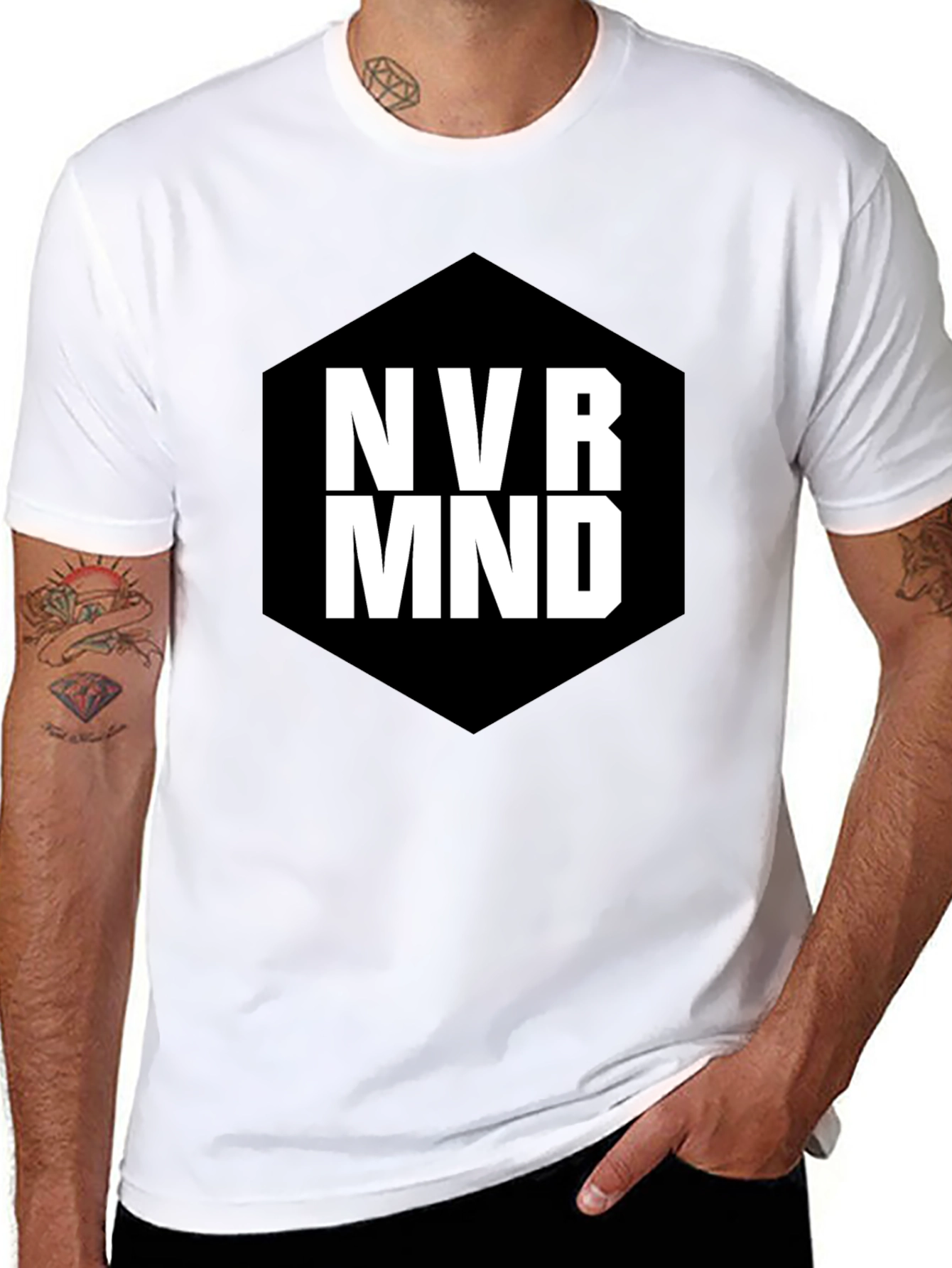 NVR MND Black Graphic T-Shirt - Modern Tee