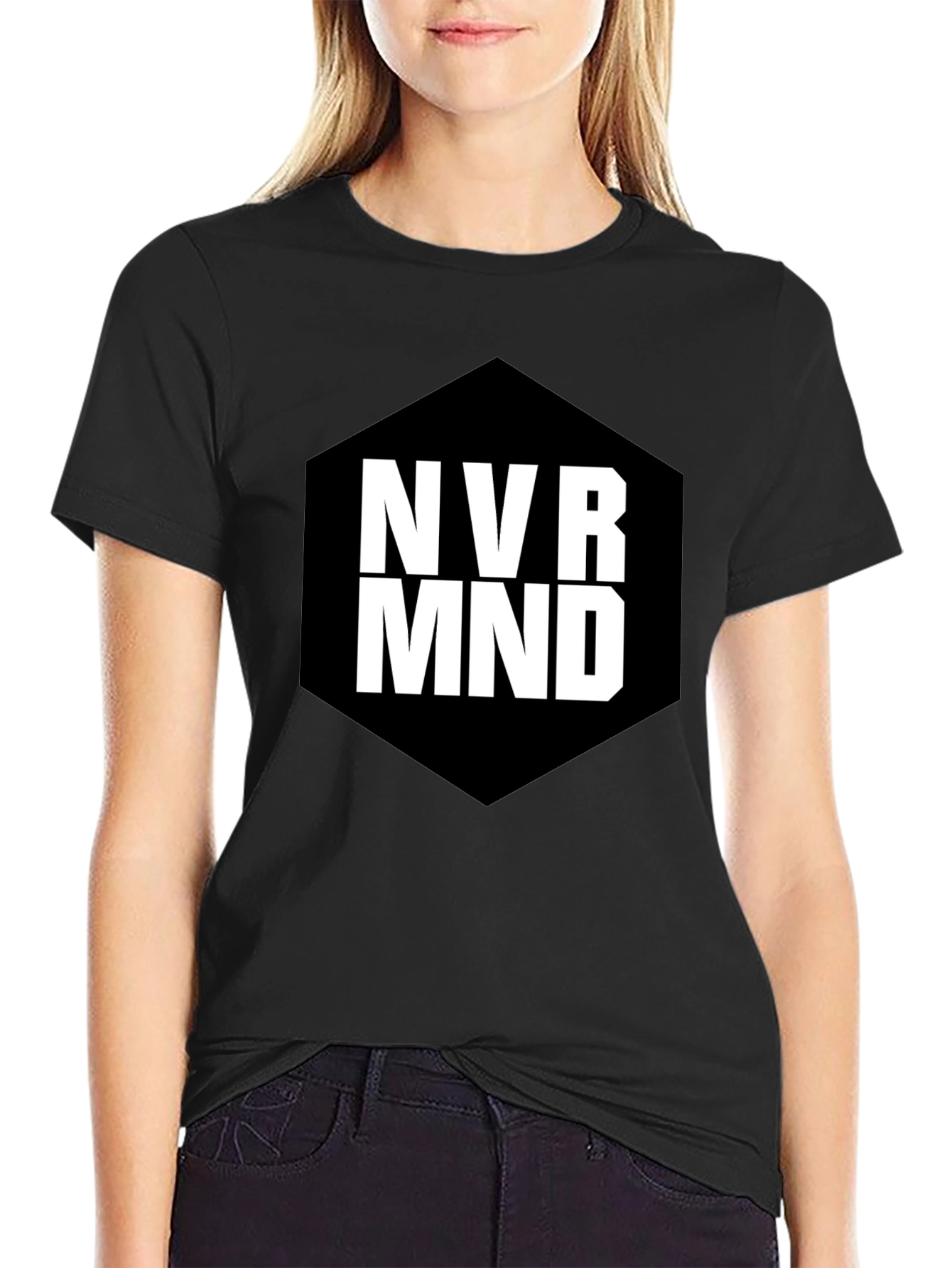 NVR MND Black Graphic T-Shirt - Modern Tee