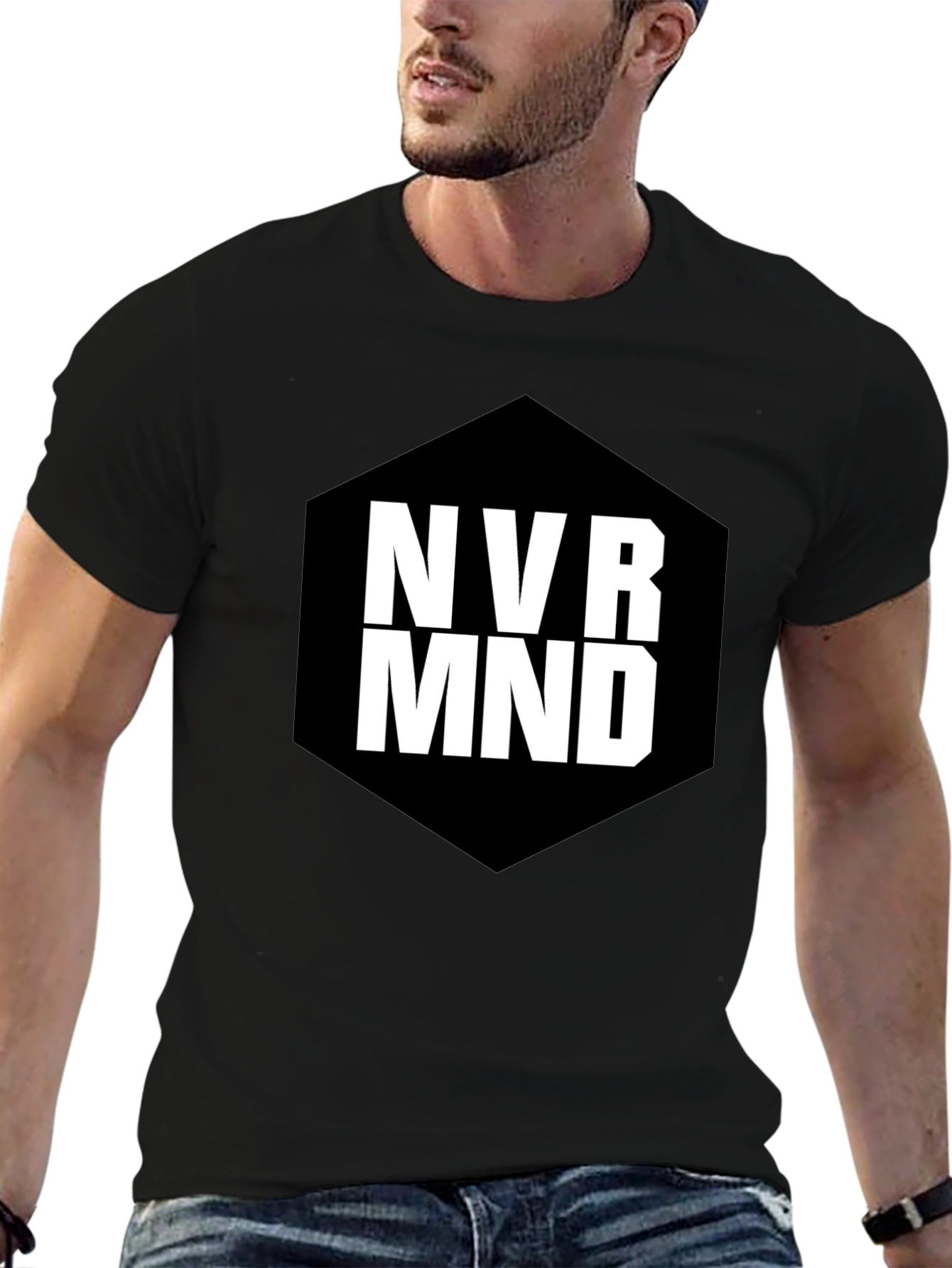 NVR MND Black Graphic T-Shirt - Modern Tee