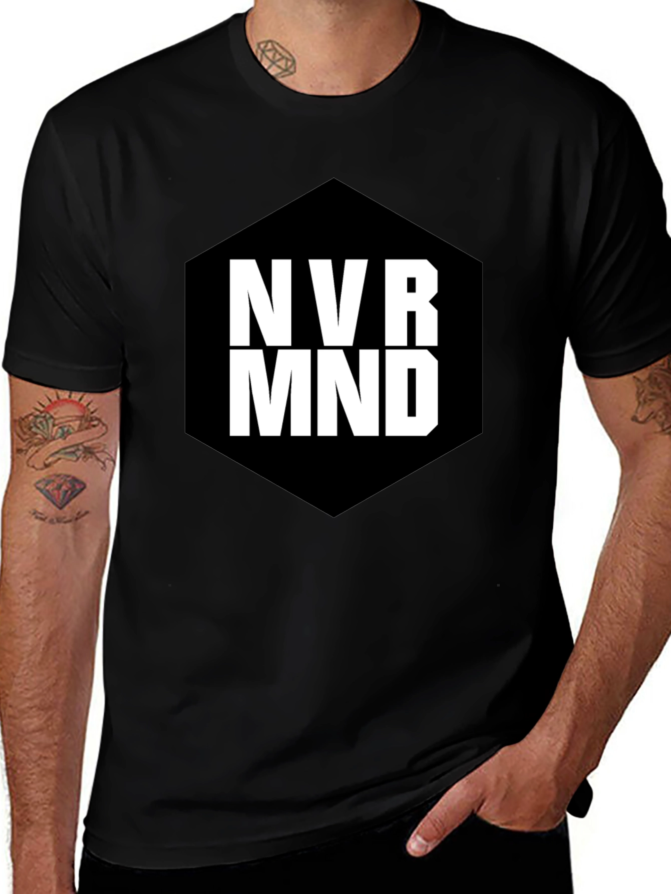 NVR MND Black Graphic T-Shirt - Modern Tee