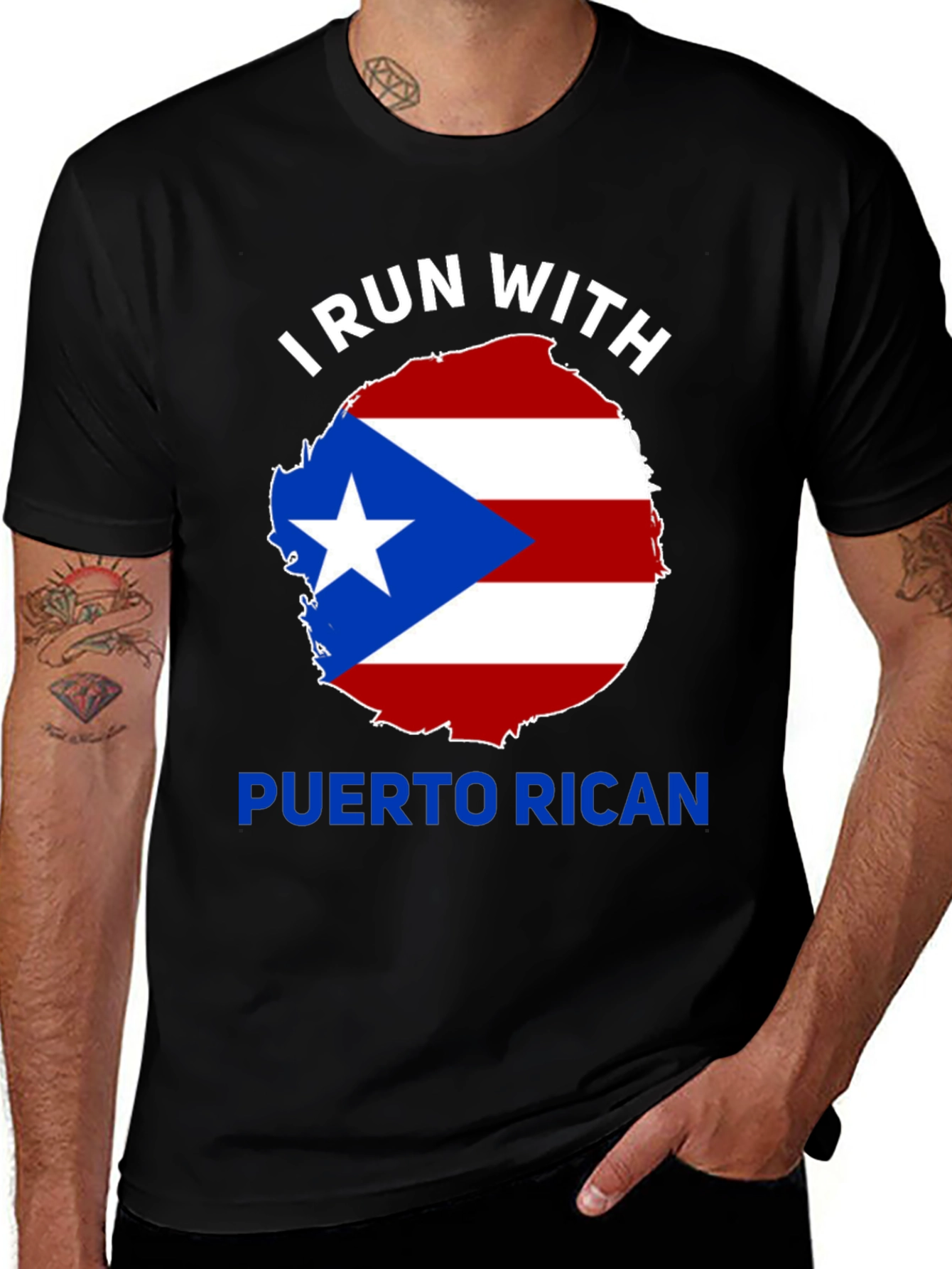 I Run With Puerto Rican Pride T-Shirt