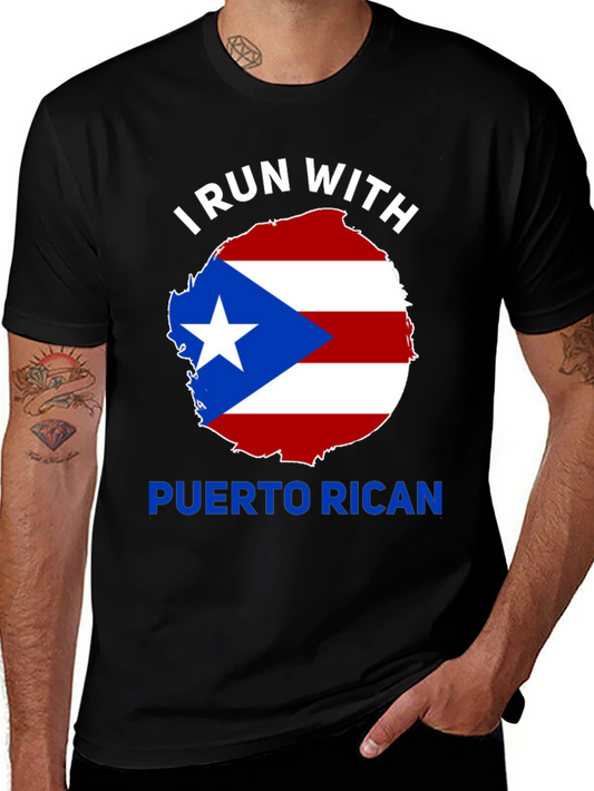 I Run With Puerto Rican Pride T-Shirt