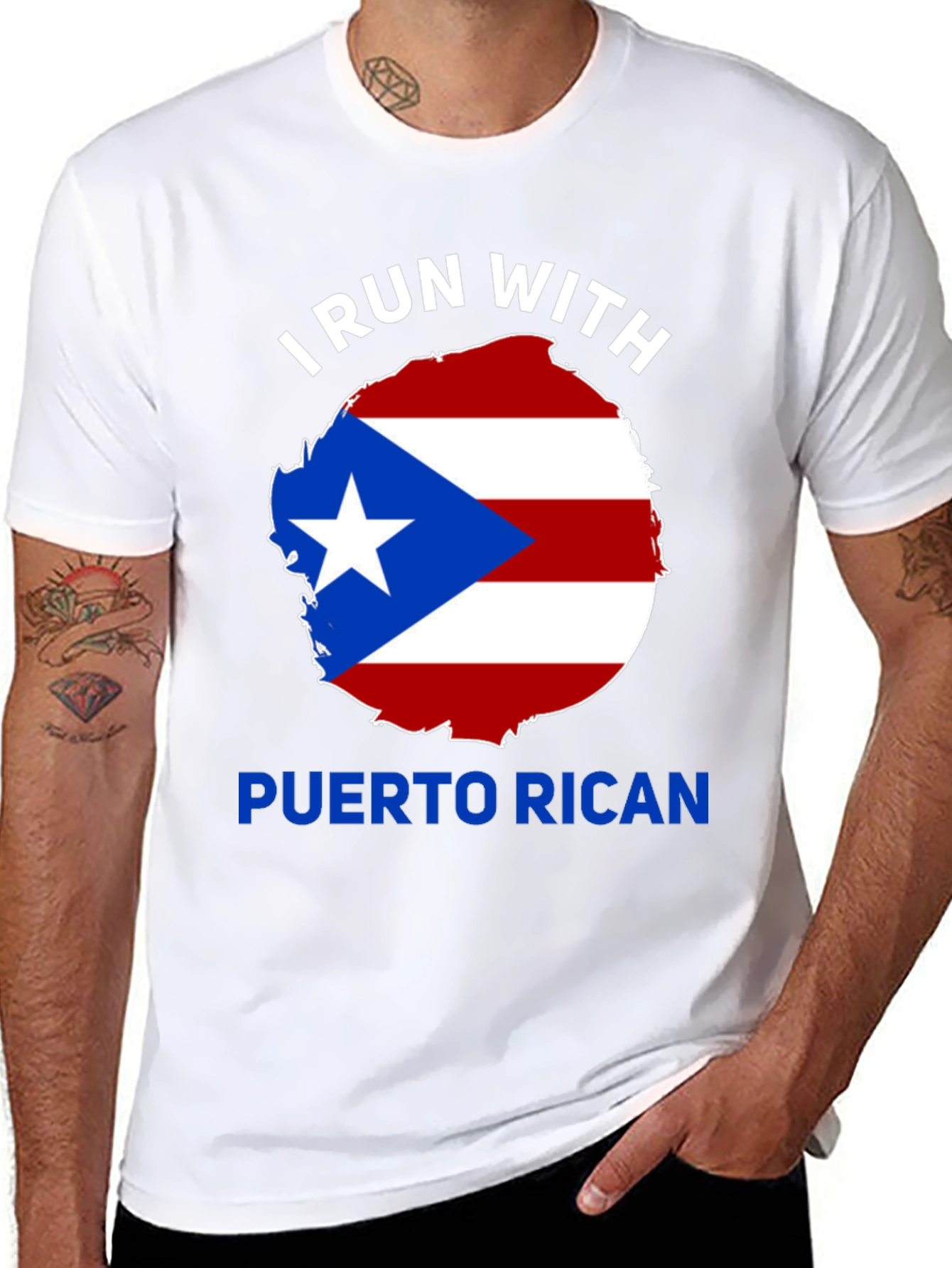 I Run With Puerto Rican Pride T-Shirt