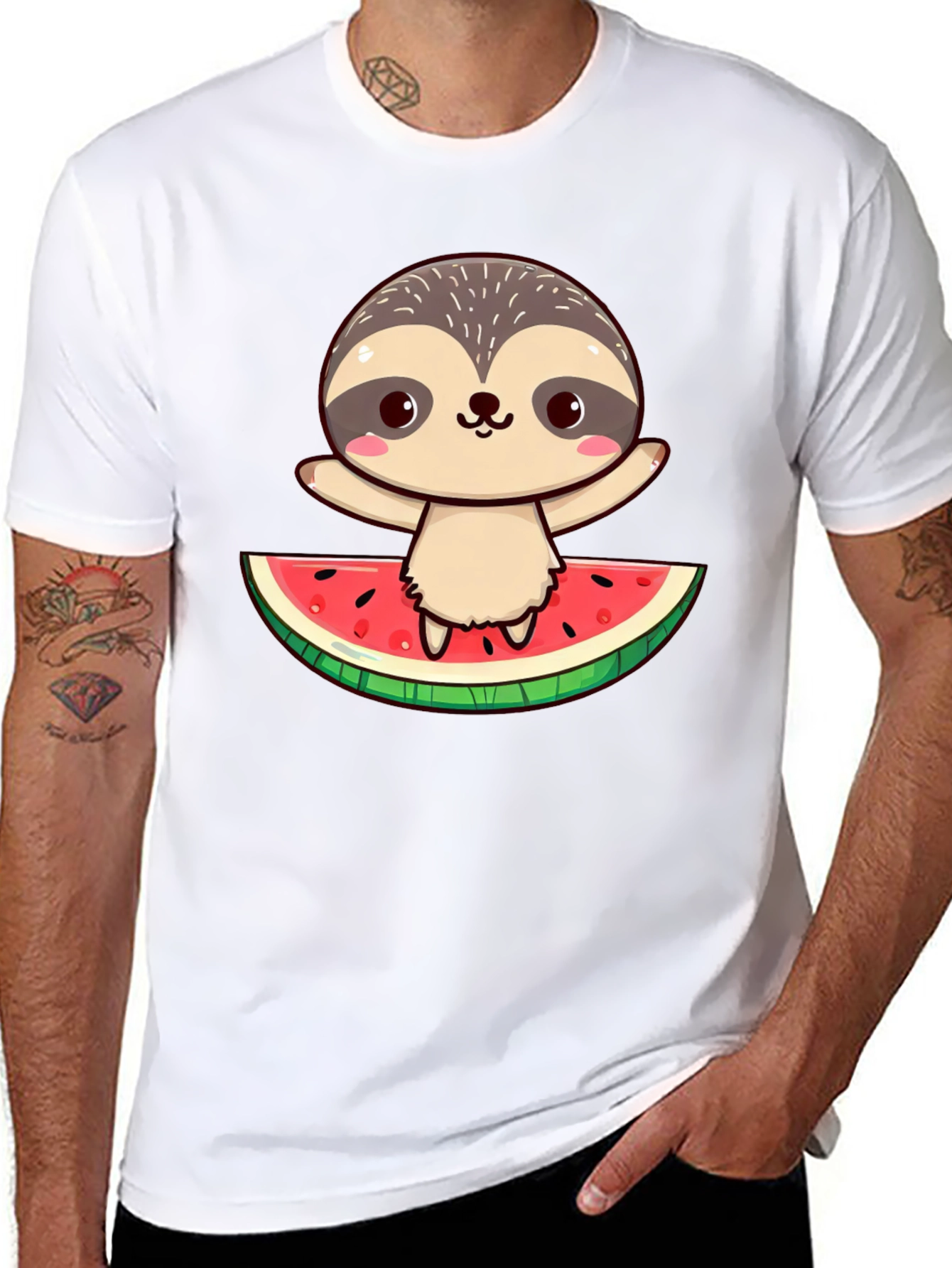 Cute Sloth Watermelon T-Shirt