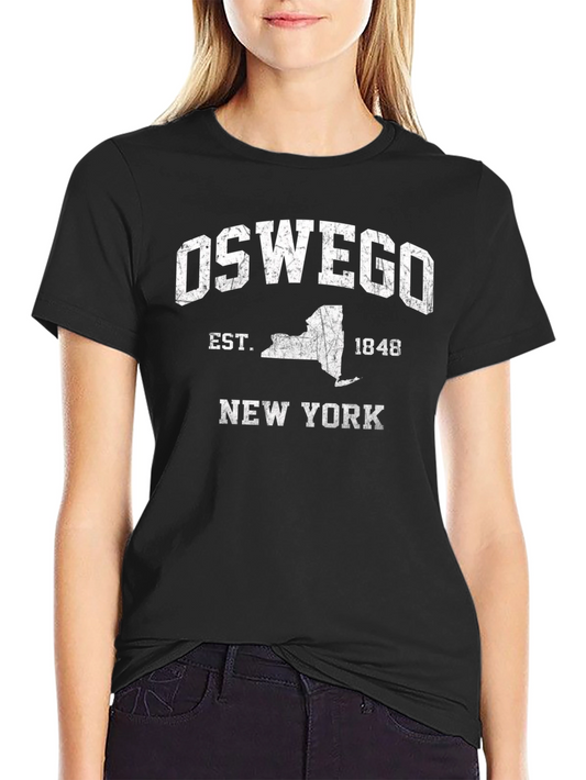 Oswego New York Black T-Shirt