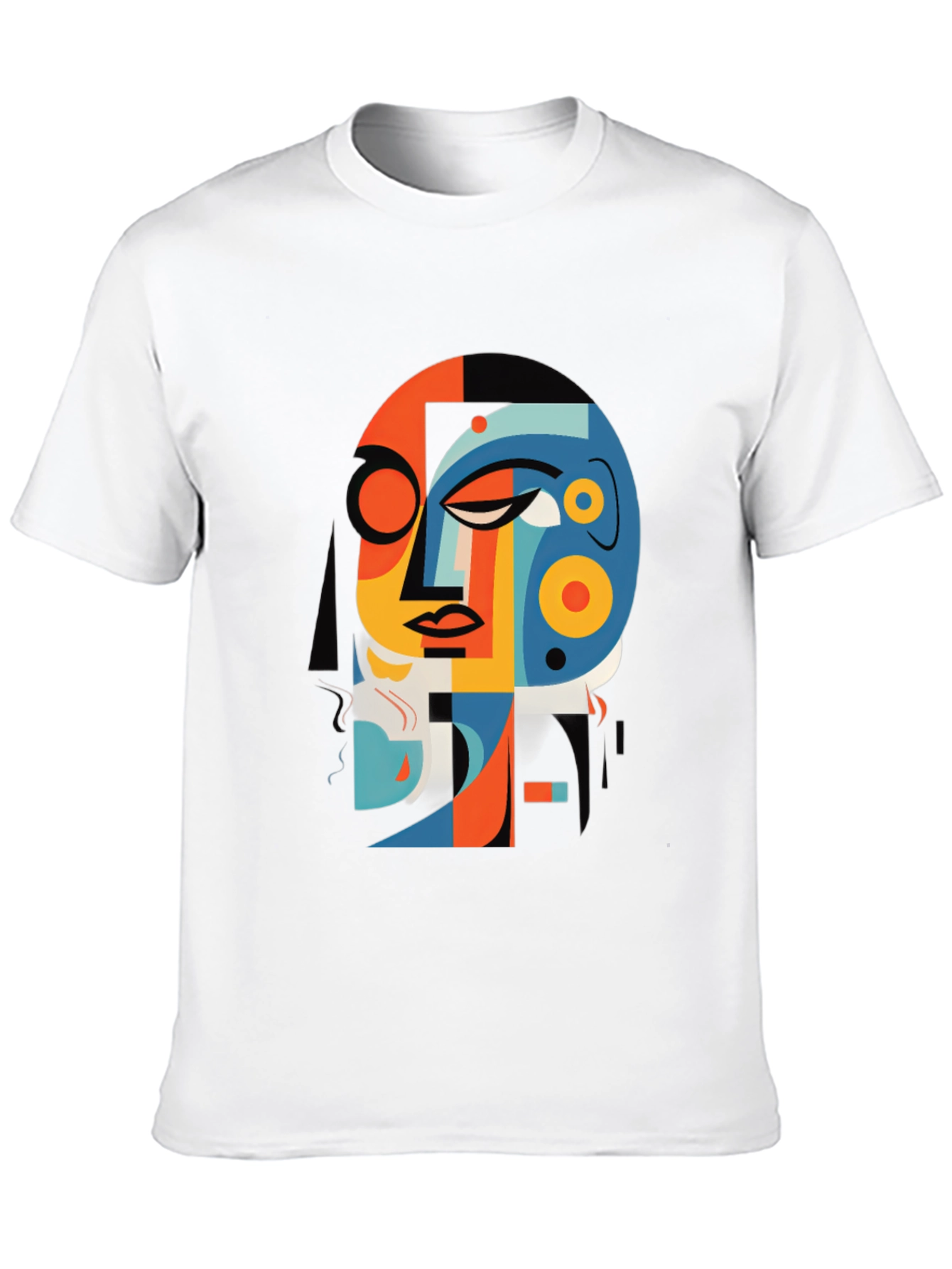 Abstract Face Graphic Tee - Modern Art Shirt