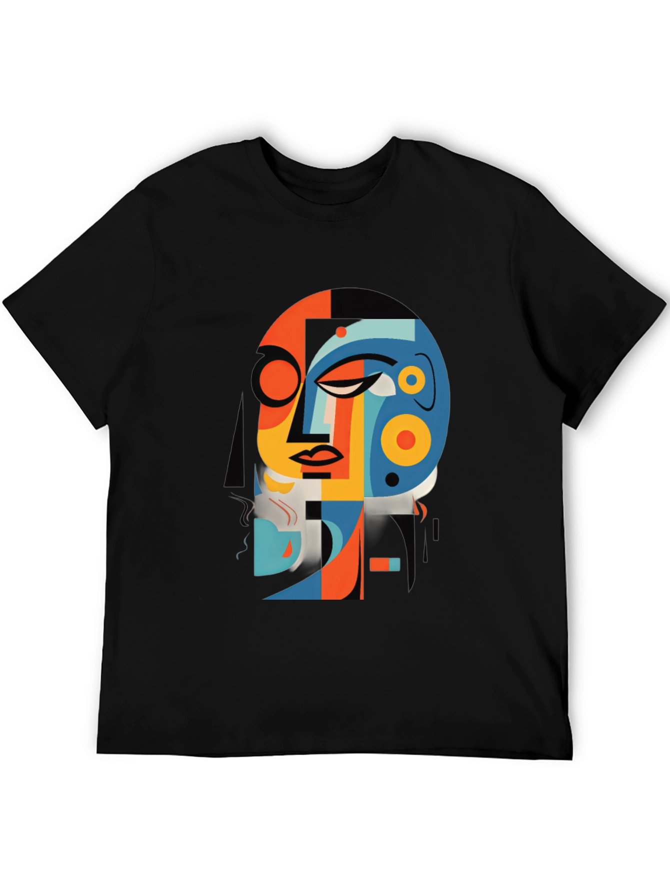 Abstract Face Graphic Tee - Modern Art Shirt