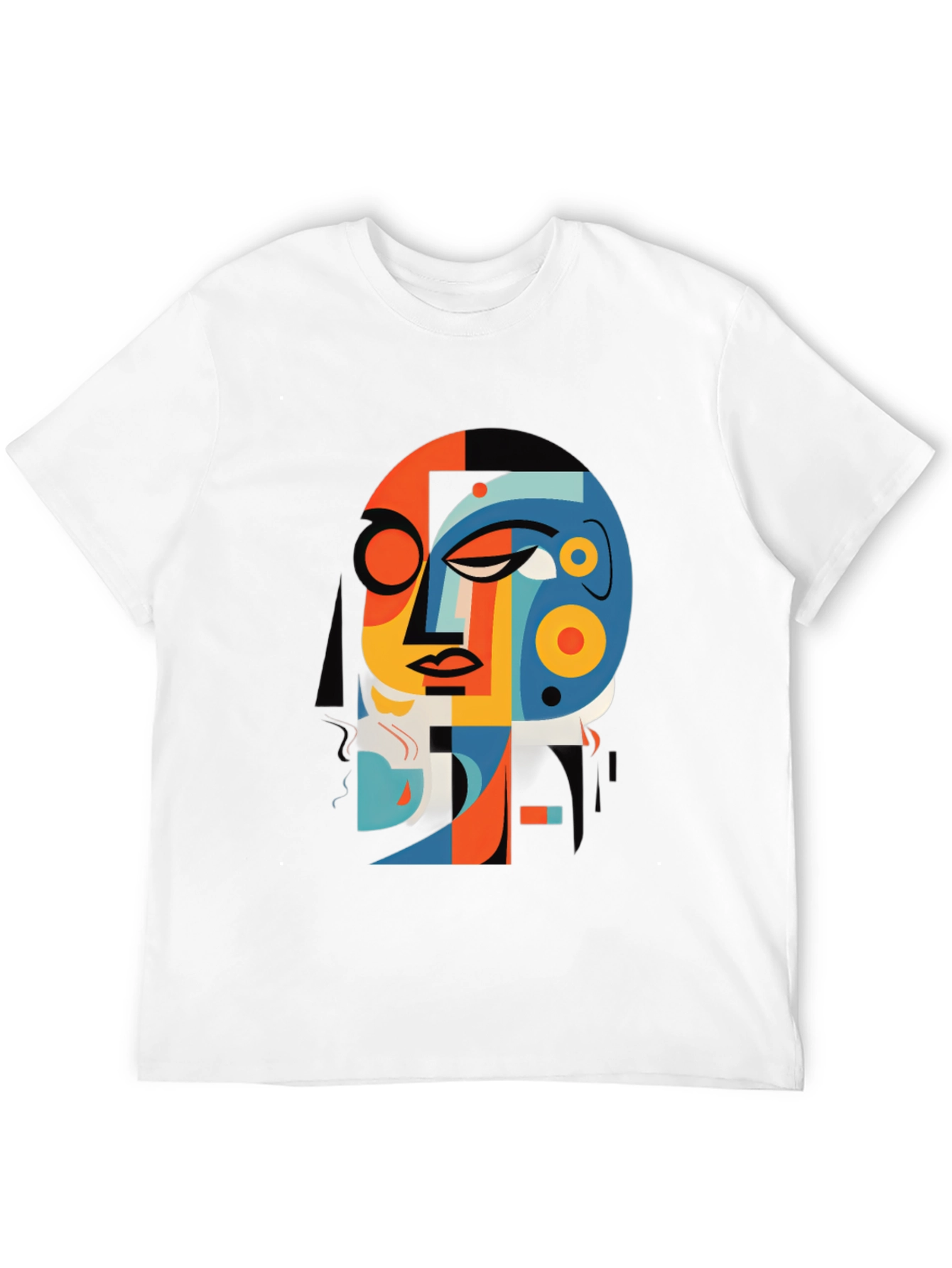 Abstract Face Graphic Tee - Modern Art Shirt