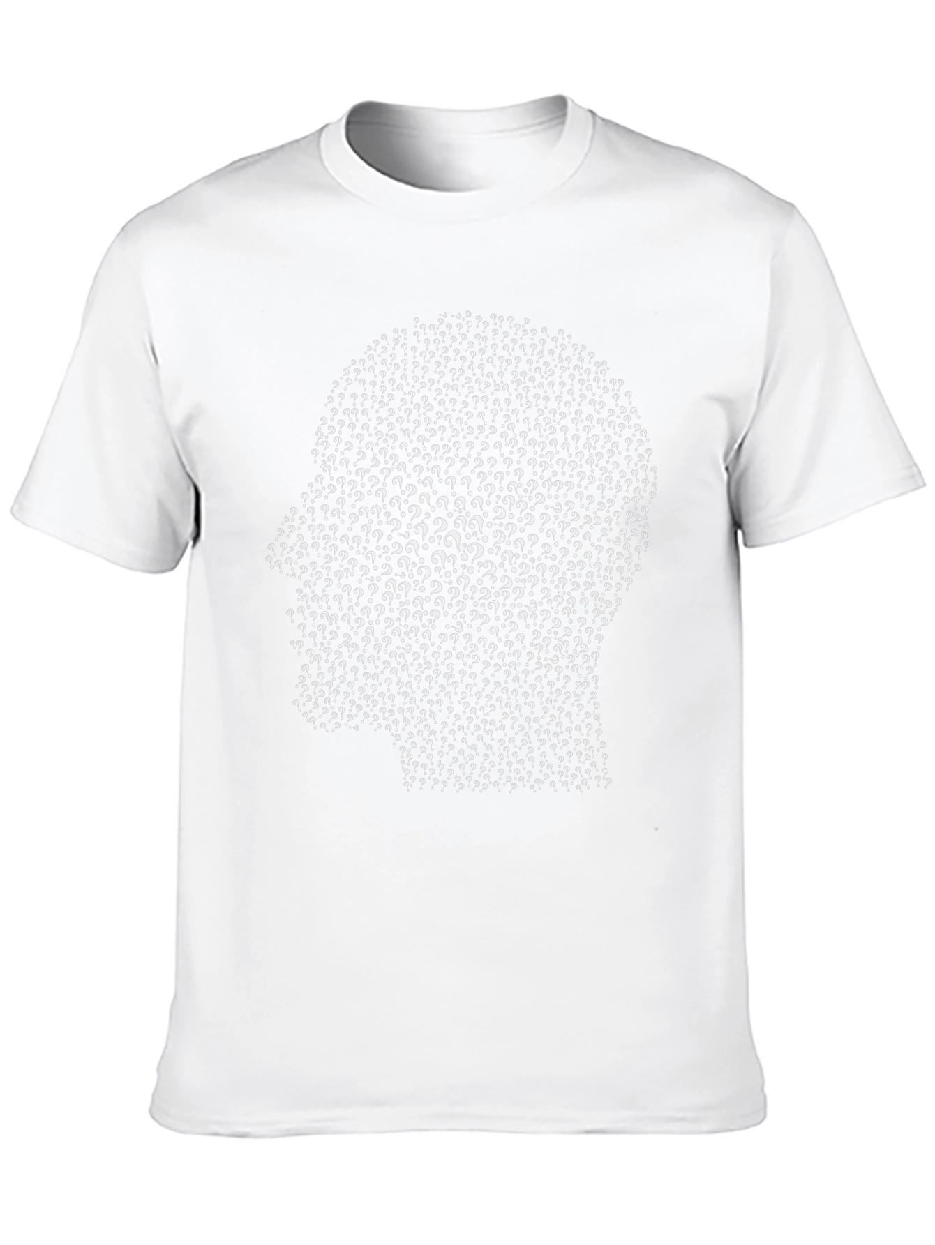 Question Mark Head Graphic Tee - Black Cotton
