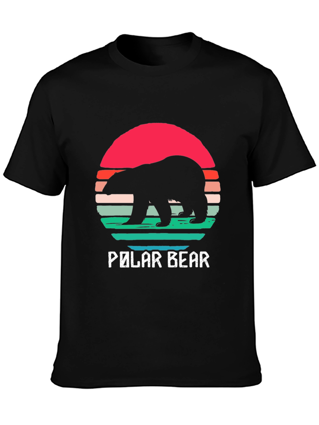 Polar Bear Sunset T-Shirt - Retro Style