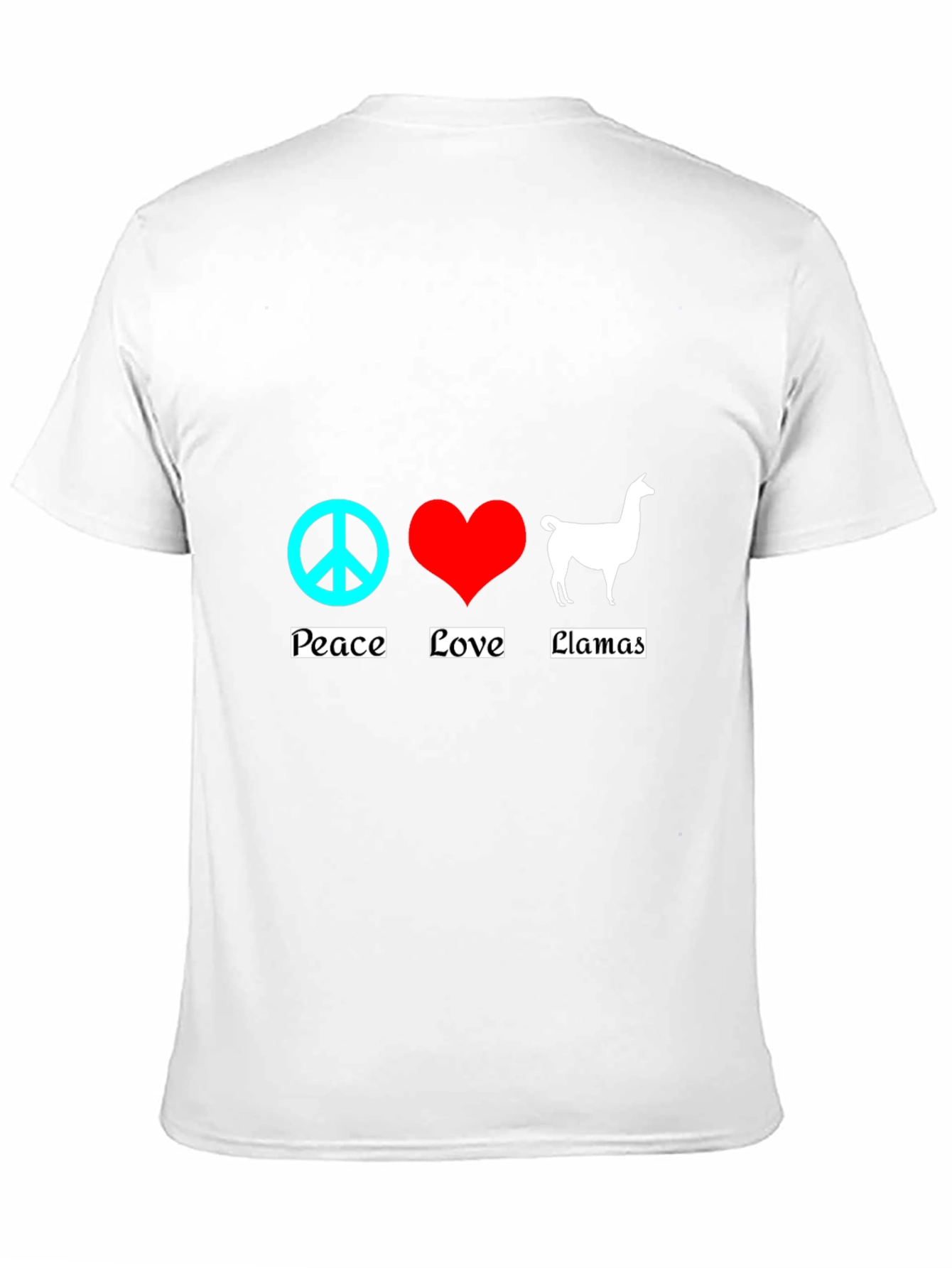 Peace Love Llamas T-Shirt - Black Cotton Tee