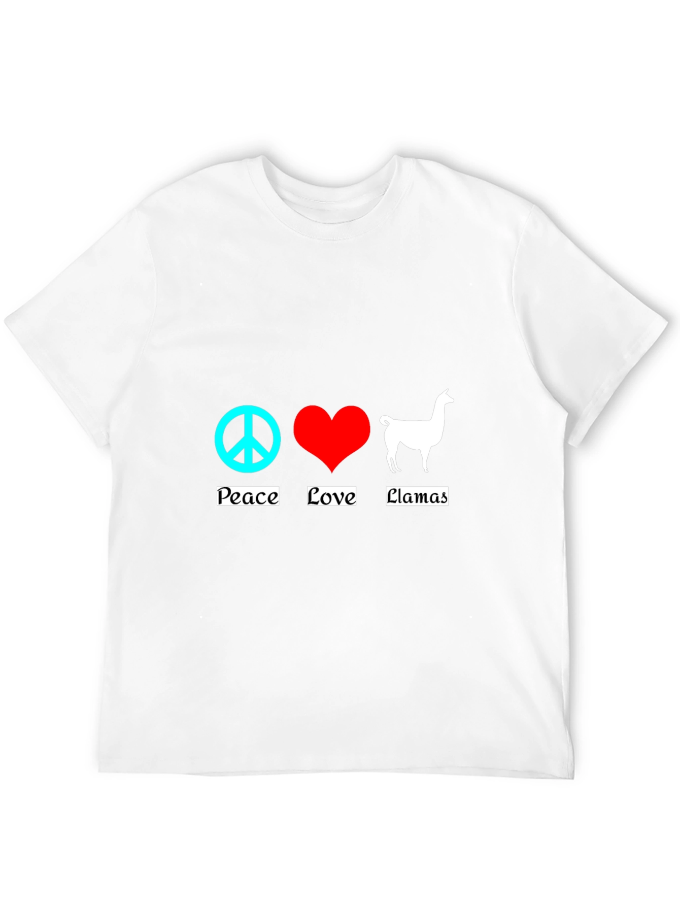Peace Love Llamas T-Shirt - Black Cotton Tee