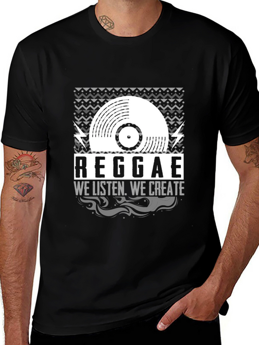 Reggae Music Vinyl Graphic T-Shirt - We Listen We Create