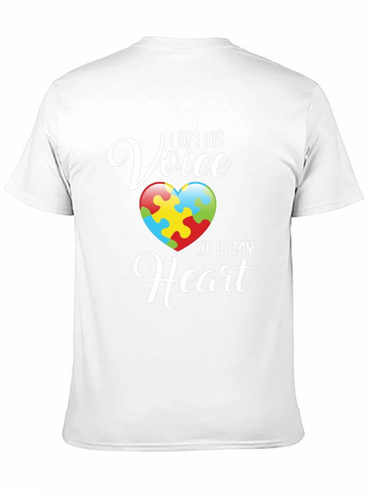 Autism Awareness T-Shirt - I Am His Voice Heart