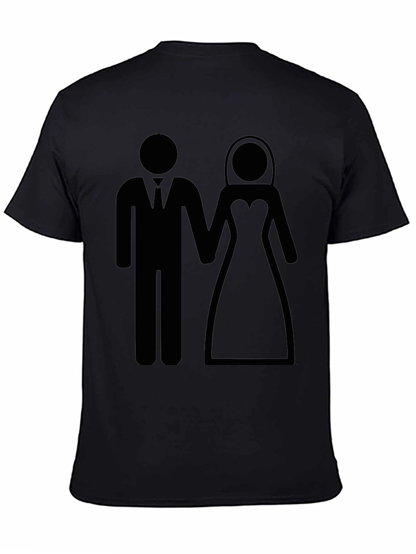 Black Wedding Icon T-Shirt - Bride and Groom