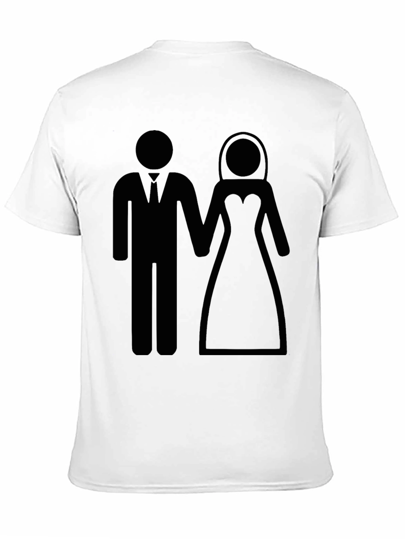 Black Wedding Icon T-Shirt - Bride and Groom