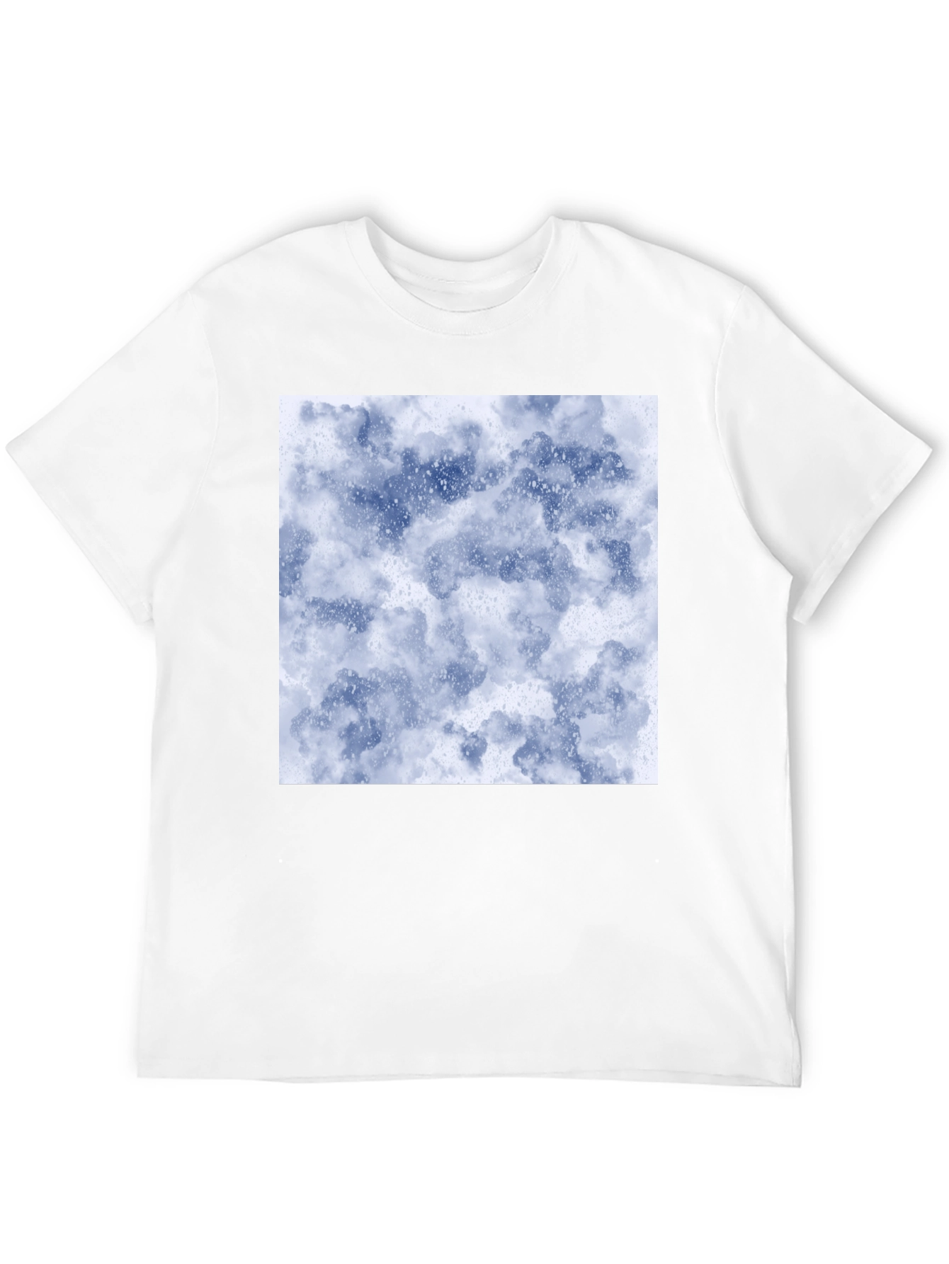 Abstract Cloud Print Black T-Shirt