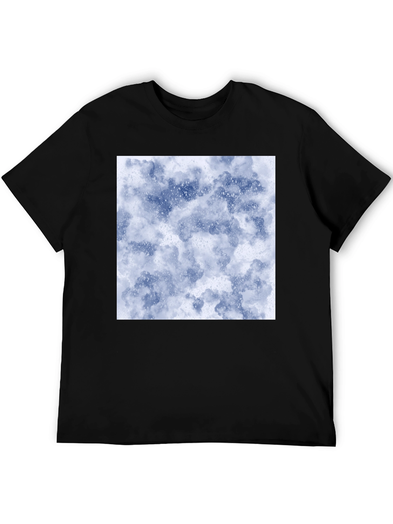 Abstract Cloud Print Black T-Shirt