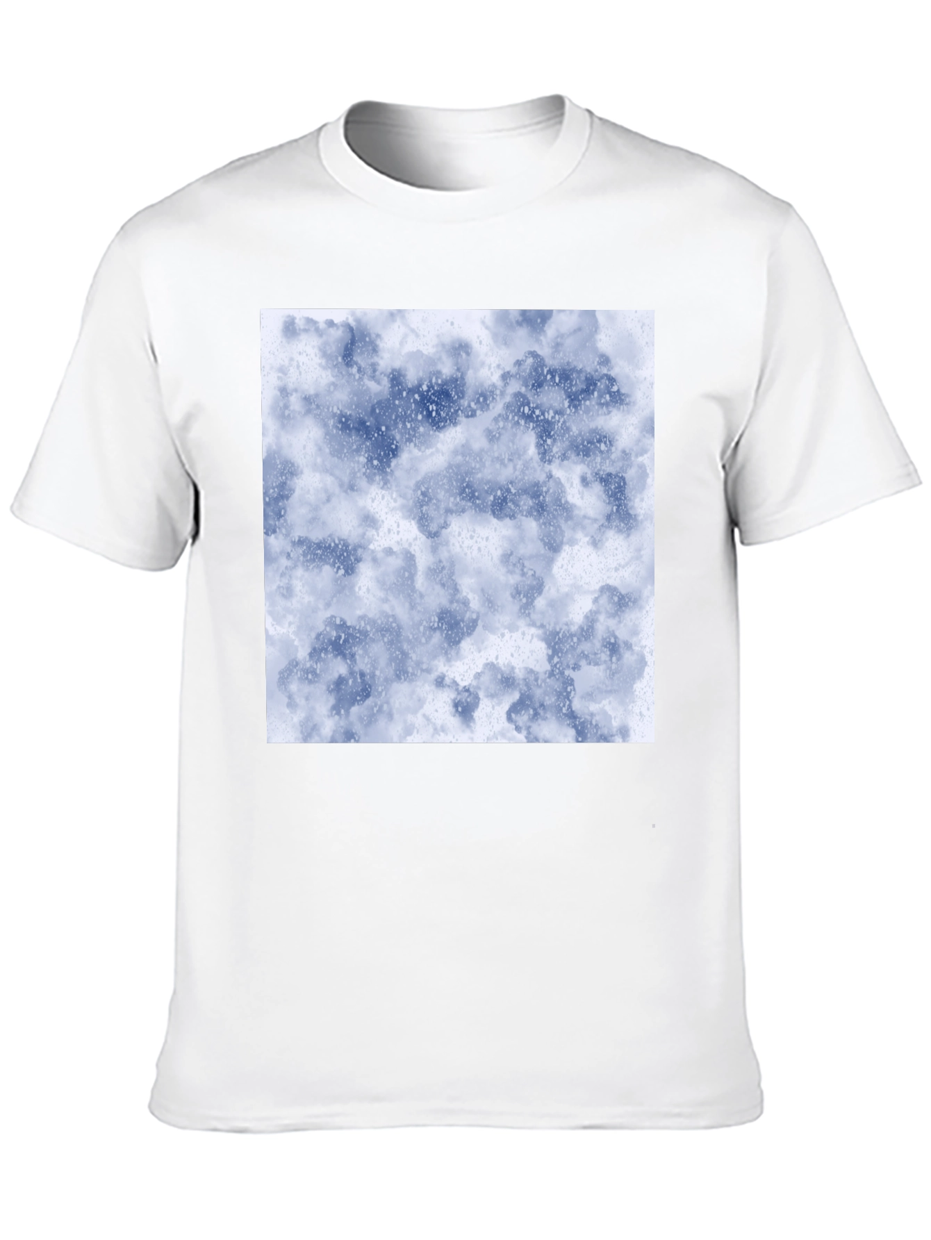 Abstract Cloud Print Black T-Shirt