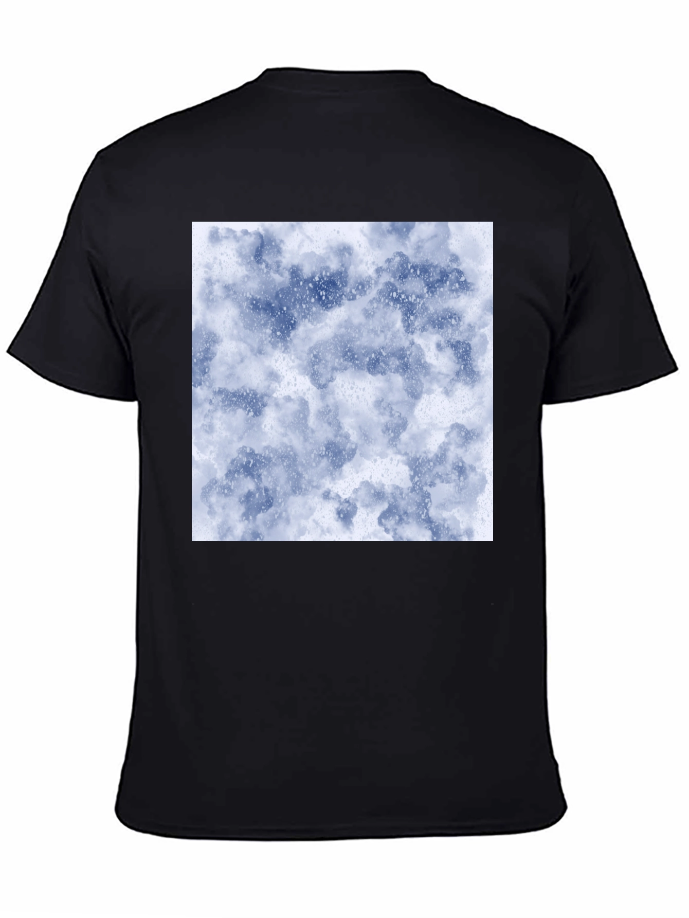 Abstract Cloud Print Black T-Shirt