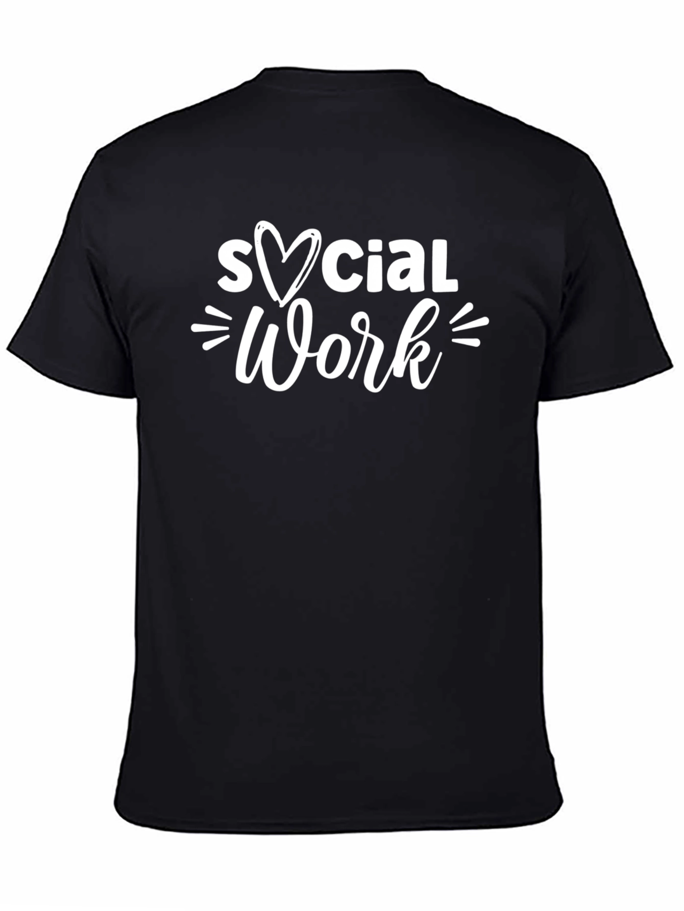 Social Work Heart Graphic Tee - Black