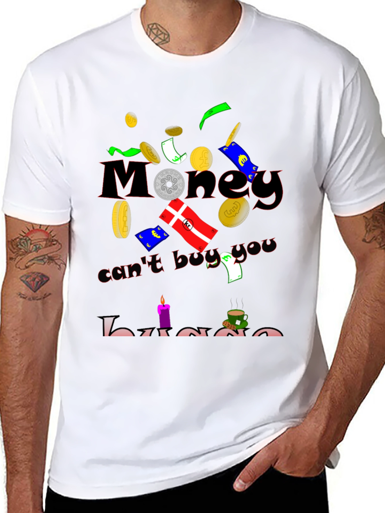 Humorous Money Cant Buy You Hygge Black T-Shirt