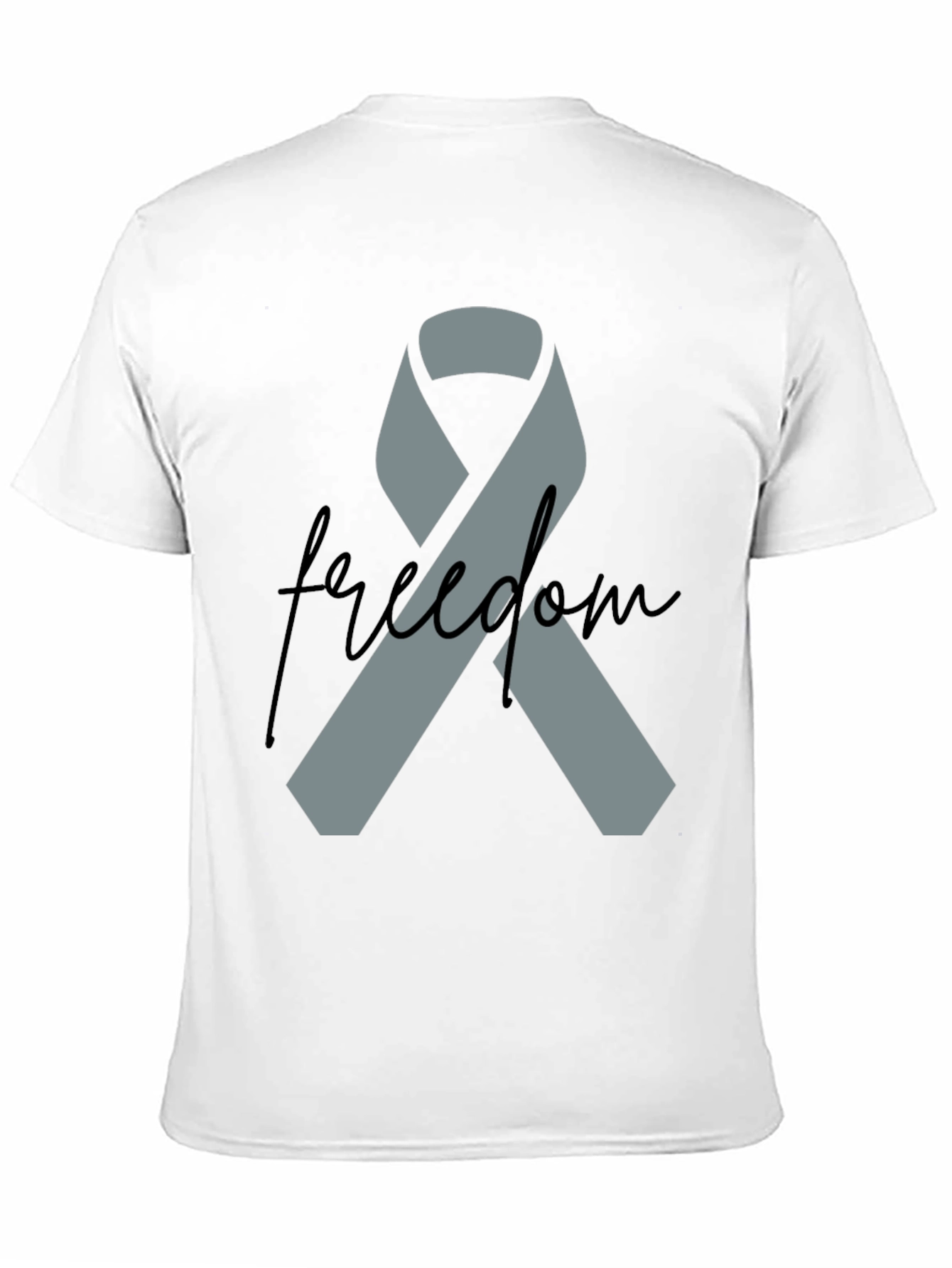 Freedom Ribbon T-Shirt - Grey Ribbon on Black