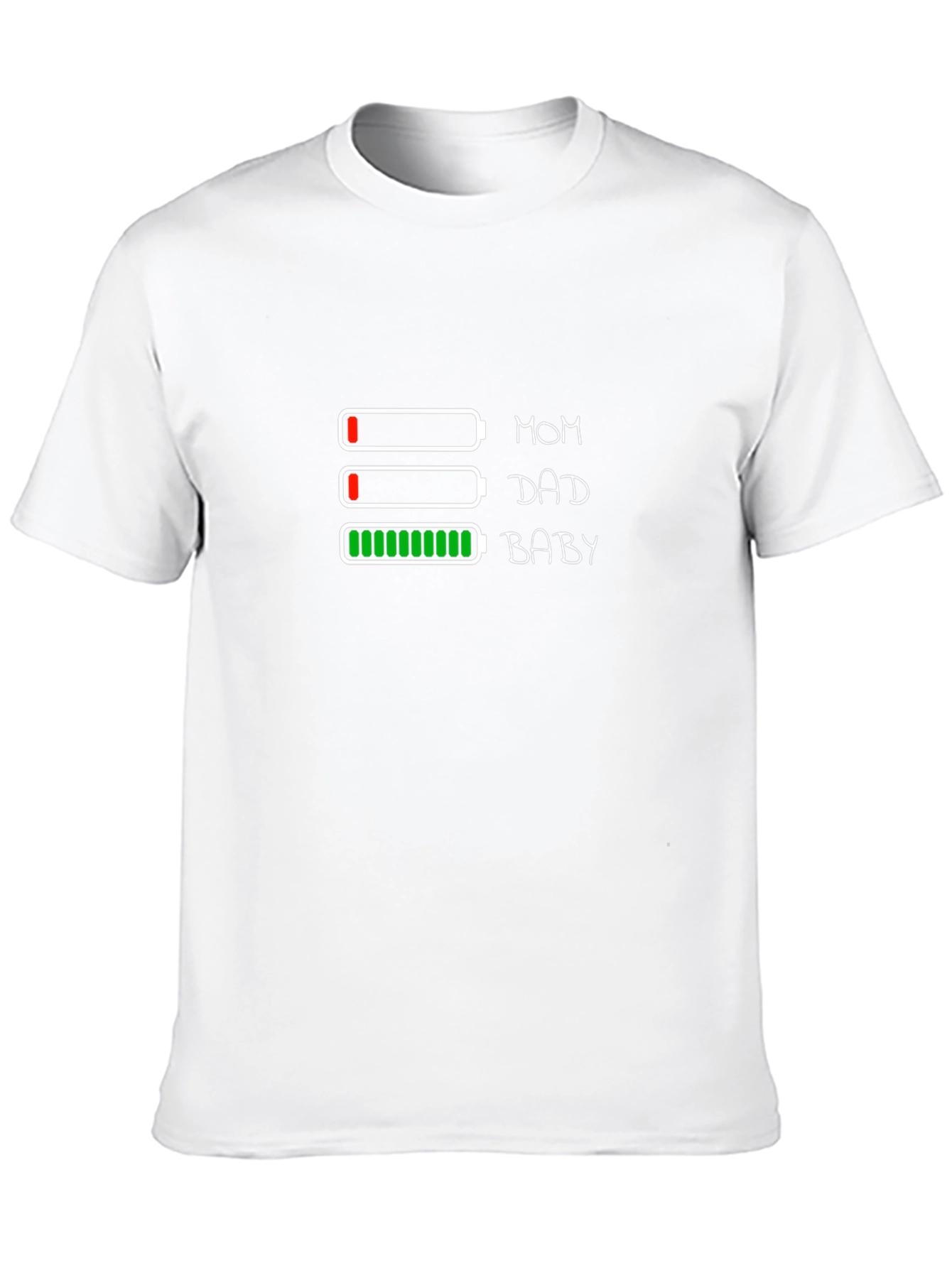 Mom Dad Baby Battery Level Graphic Tee