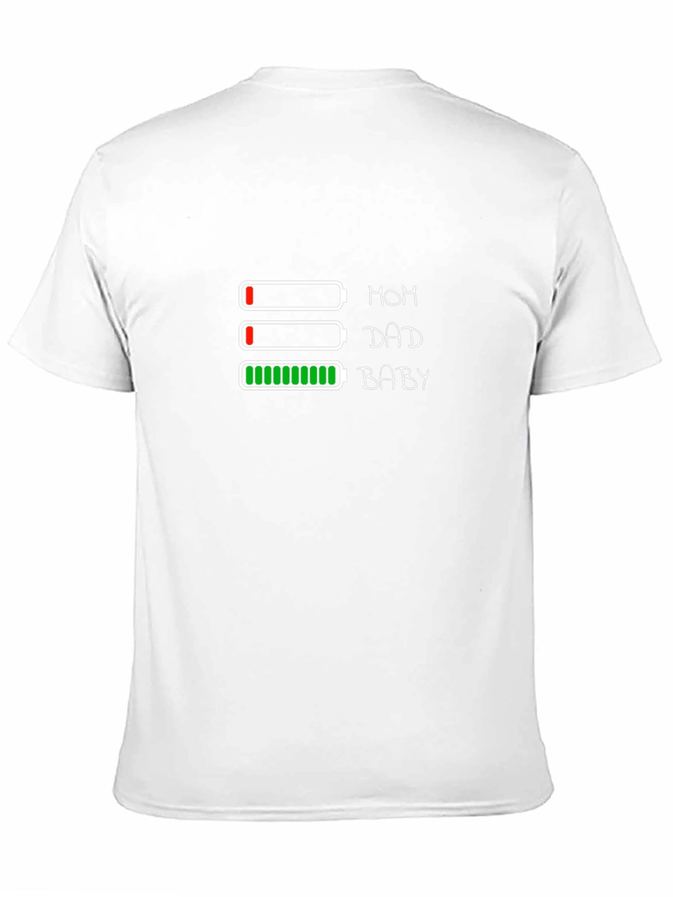 Mom Dad Baby Battery Level Graphic Tee