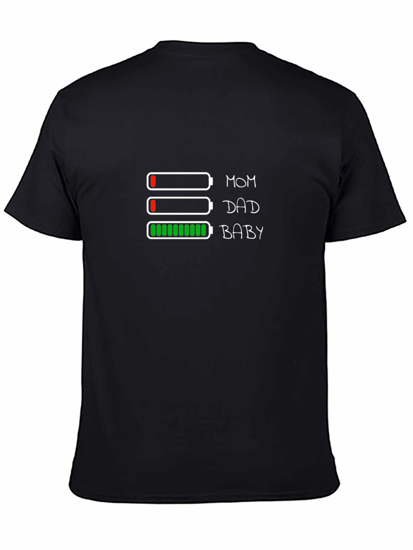 Mom Dad Baby Battery Level Graphic Tee