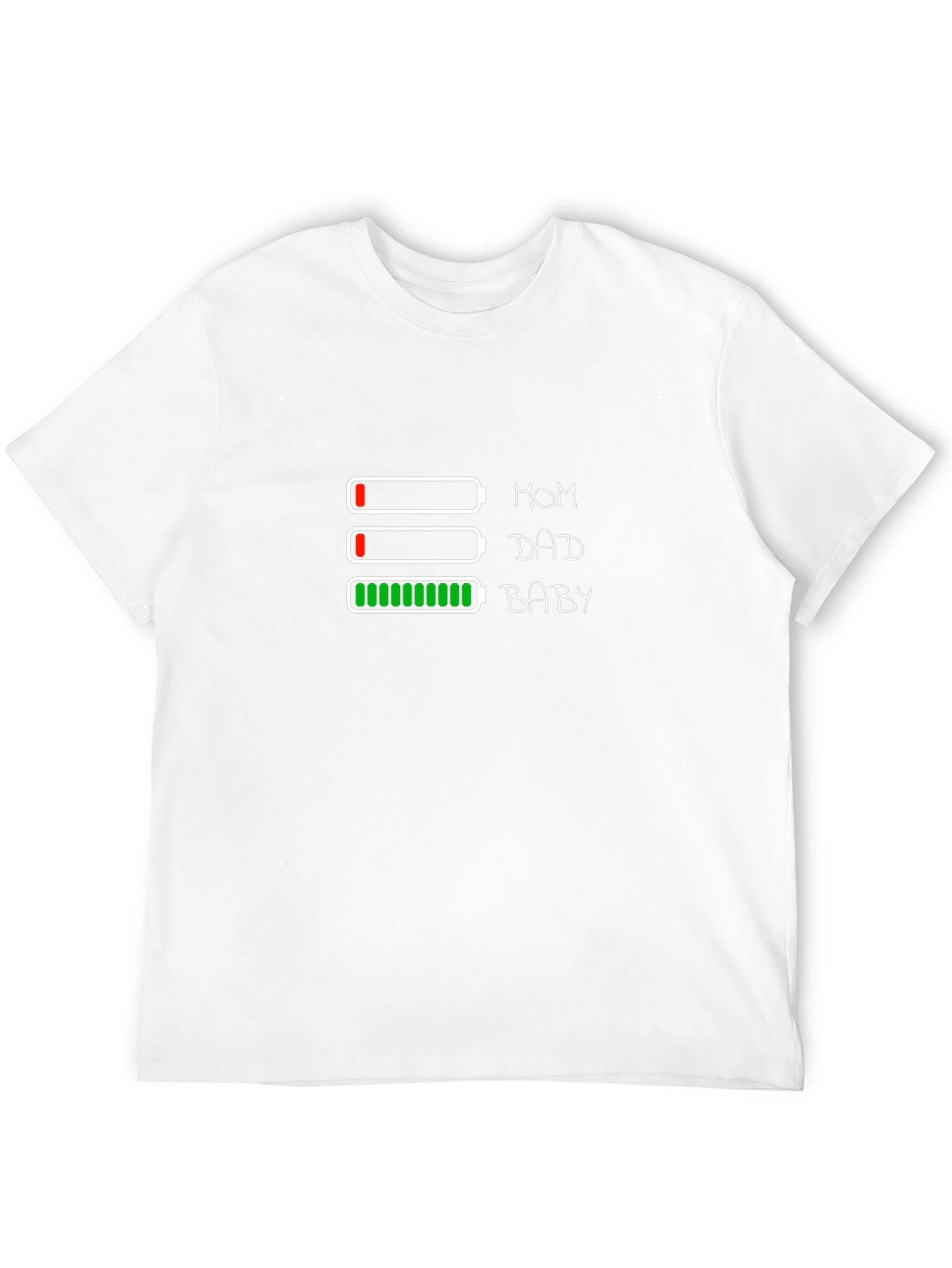 Mom Dad Baby Battery Level Graphic Tee