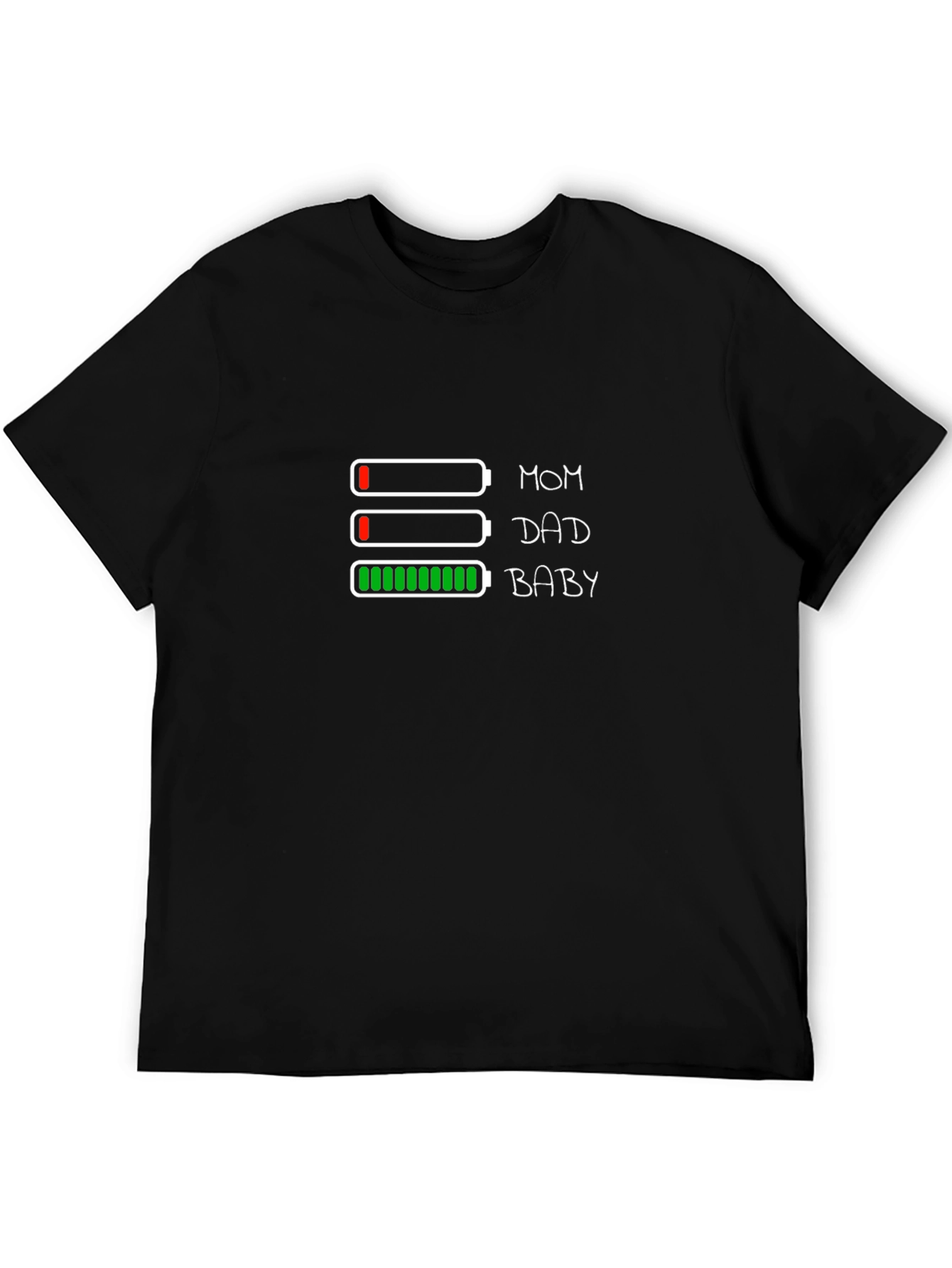 Mom Dad Baby Battery Level Graphic Tee